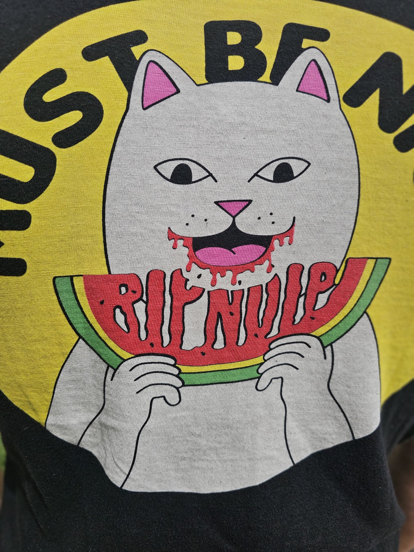 Ripndip Black Short Sleeve Must Be Nice Melon Print T-Shirt - M/Medium