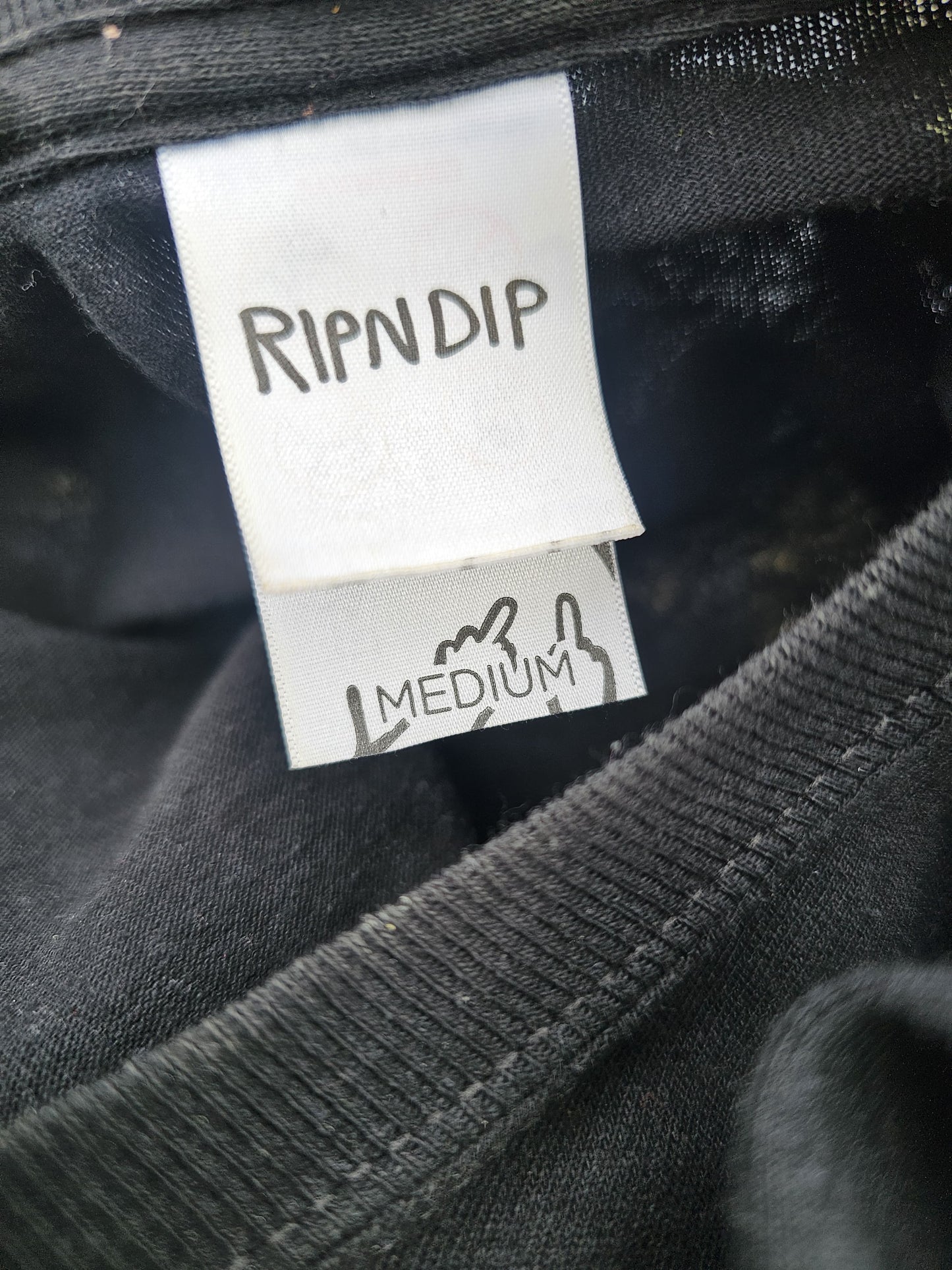 Ripndip Black Long Sleeve Riding Champ Nermal Print T-Shirt - M/Medium