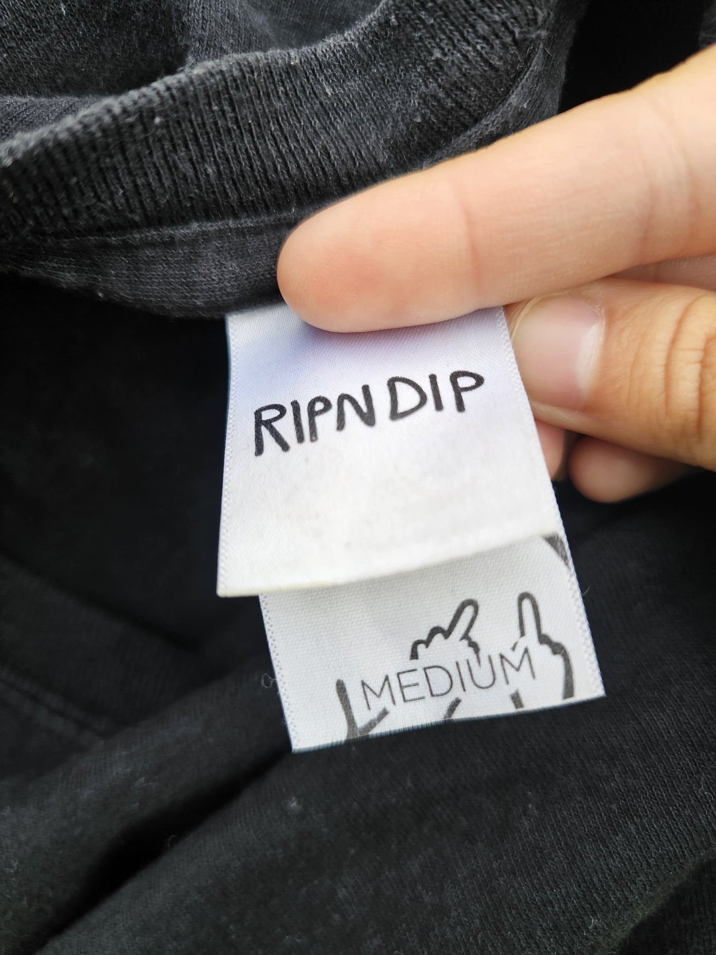 Ripndip Black Long Sleeve Nermal Wave Japanese Print T-Shirt - M/Medium
