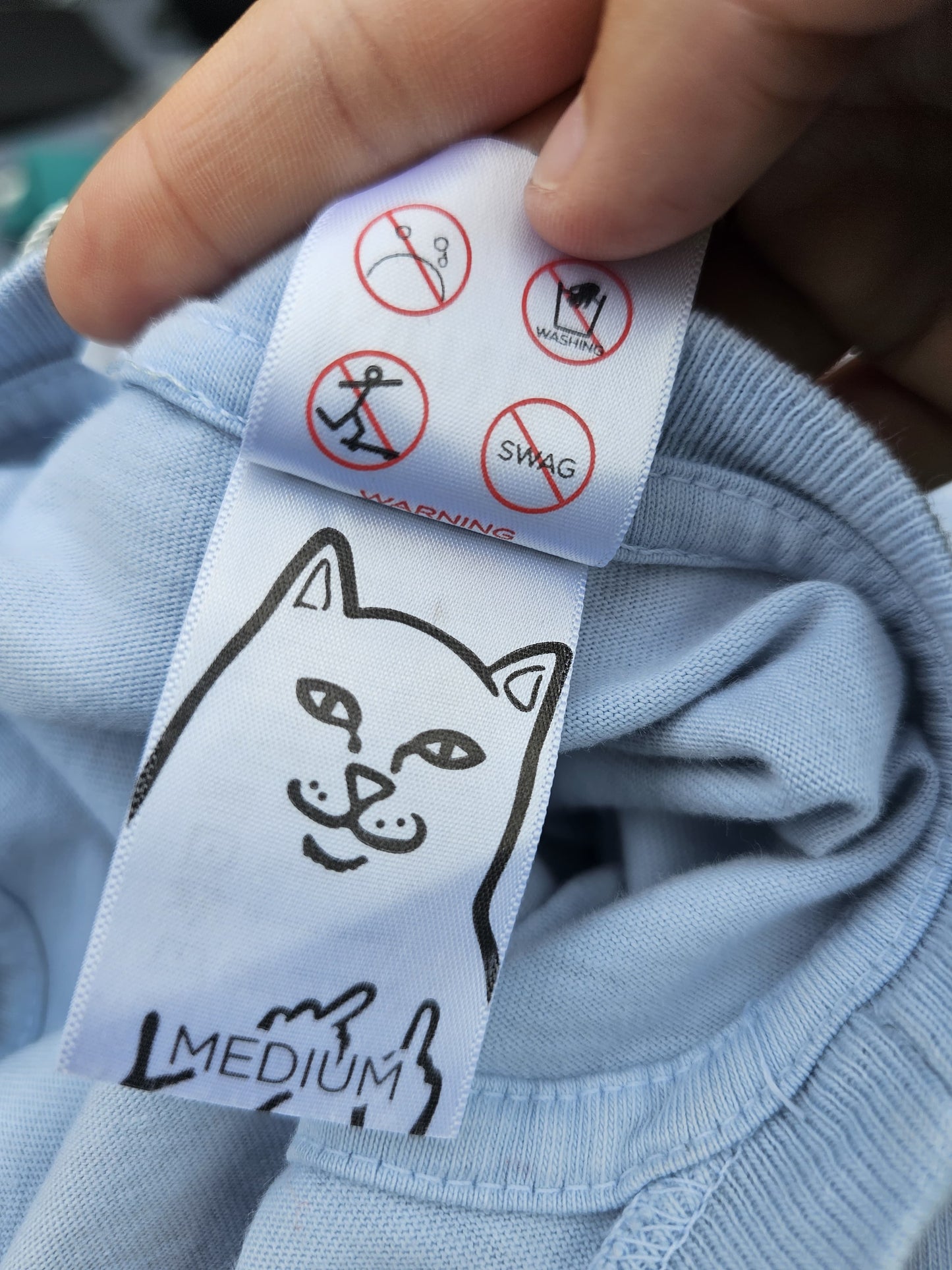Ripndip Blue Long Sleeve Mother Nermal Print T-Shirt - M/Medium