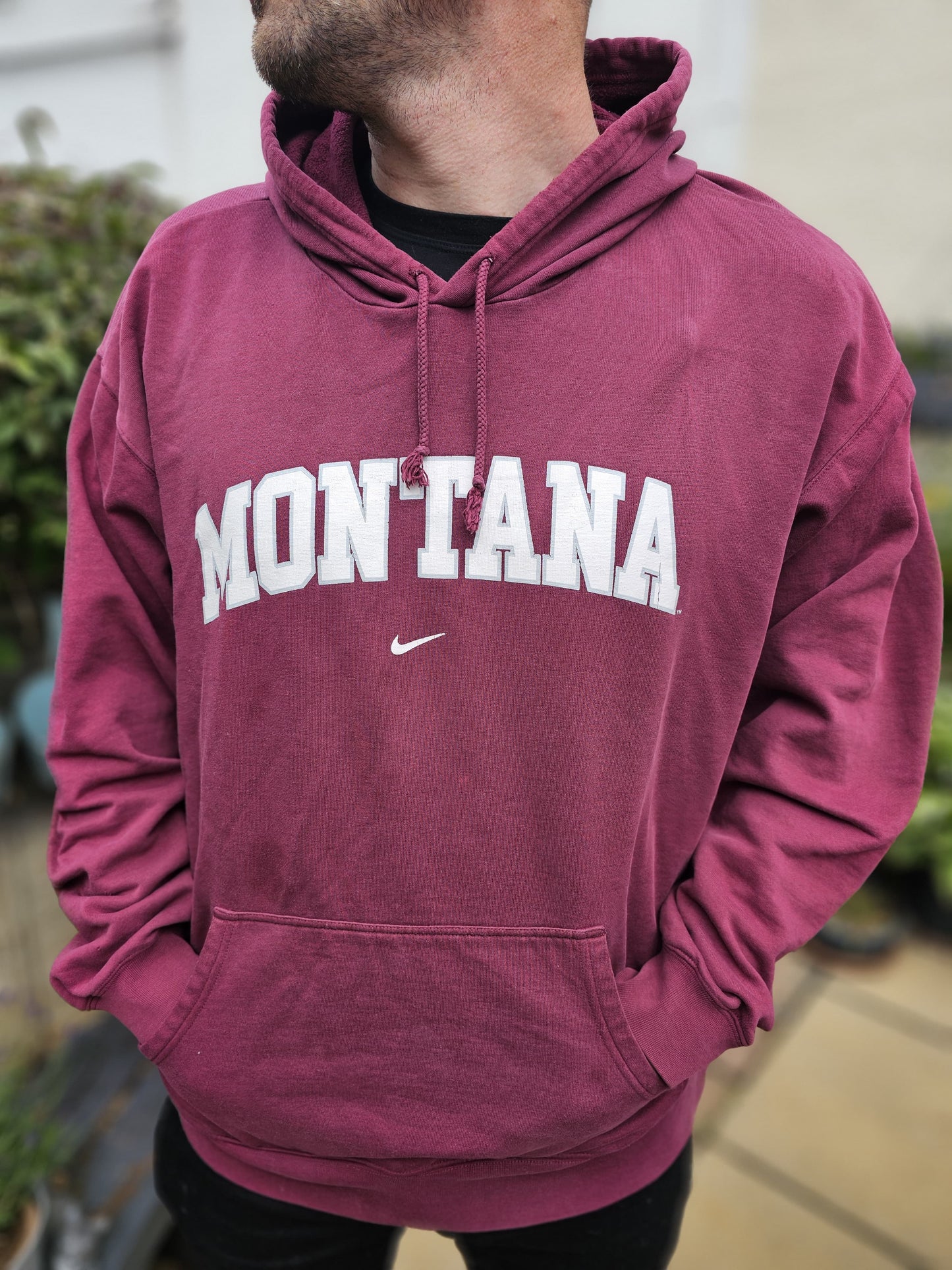 Vintage Nike Team Athletic Y2K 2000's Montana Burgundy Hoodie - XXL/Extra Extra Large - Unisex