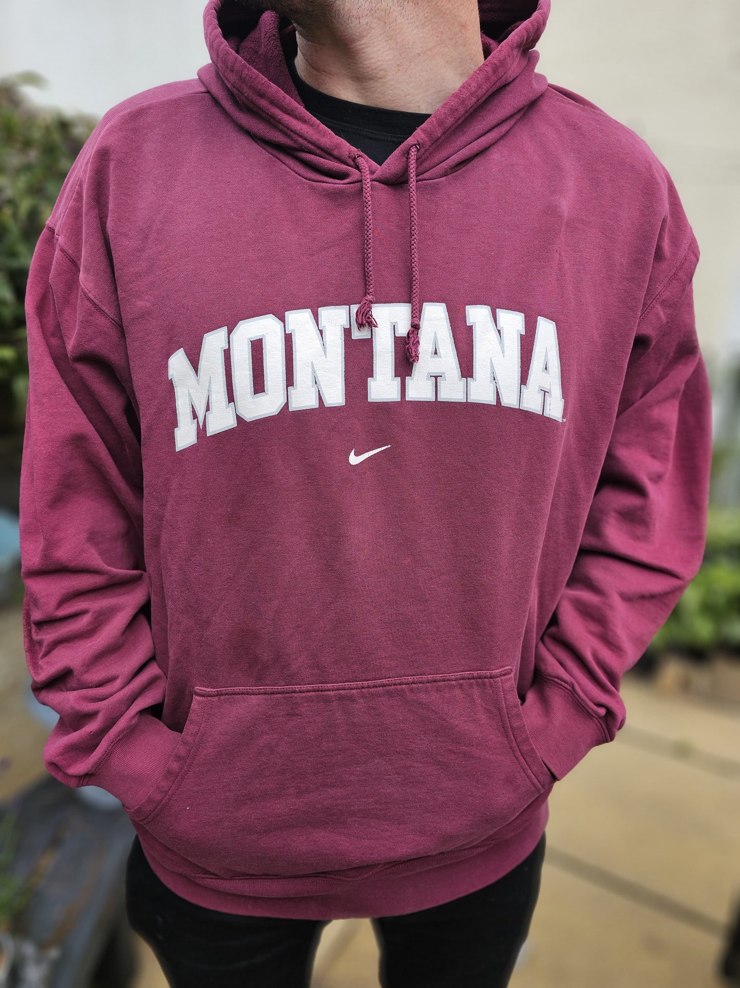Vintage Nike Team Athletic Y2K 2000's Montana Burgundy Hoodie - XXL/Extra Extra Large - Unisex