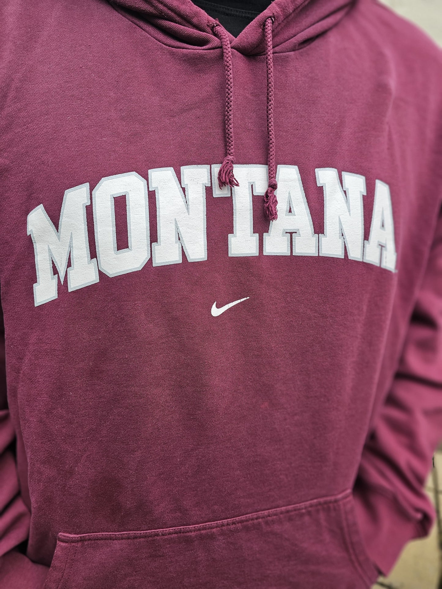 Vintage Nike Team Athletic Y2K 2000's Montana Burgundy Hoodie - XXL/Extra Extra Large - Unisex