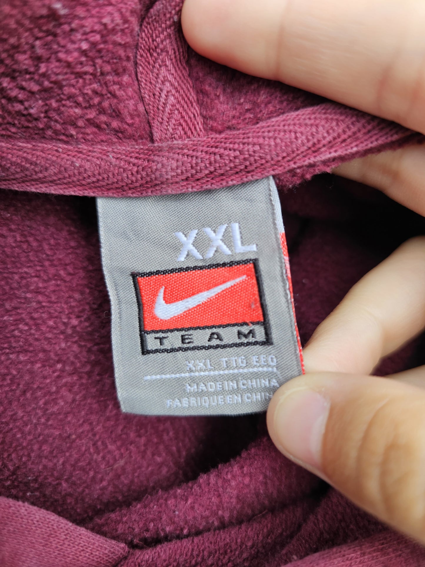 Vintage Nike Team Athletic Y2K 2000's Montana Burgundy Hoodie - XXL/Extra Extra Large - Unisex