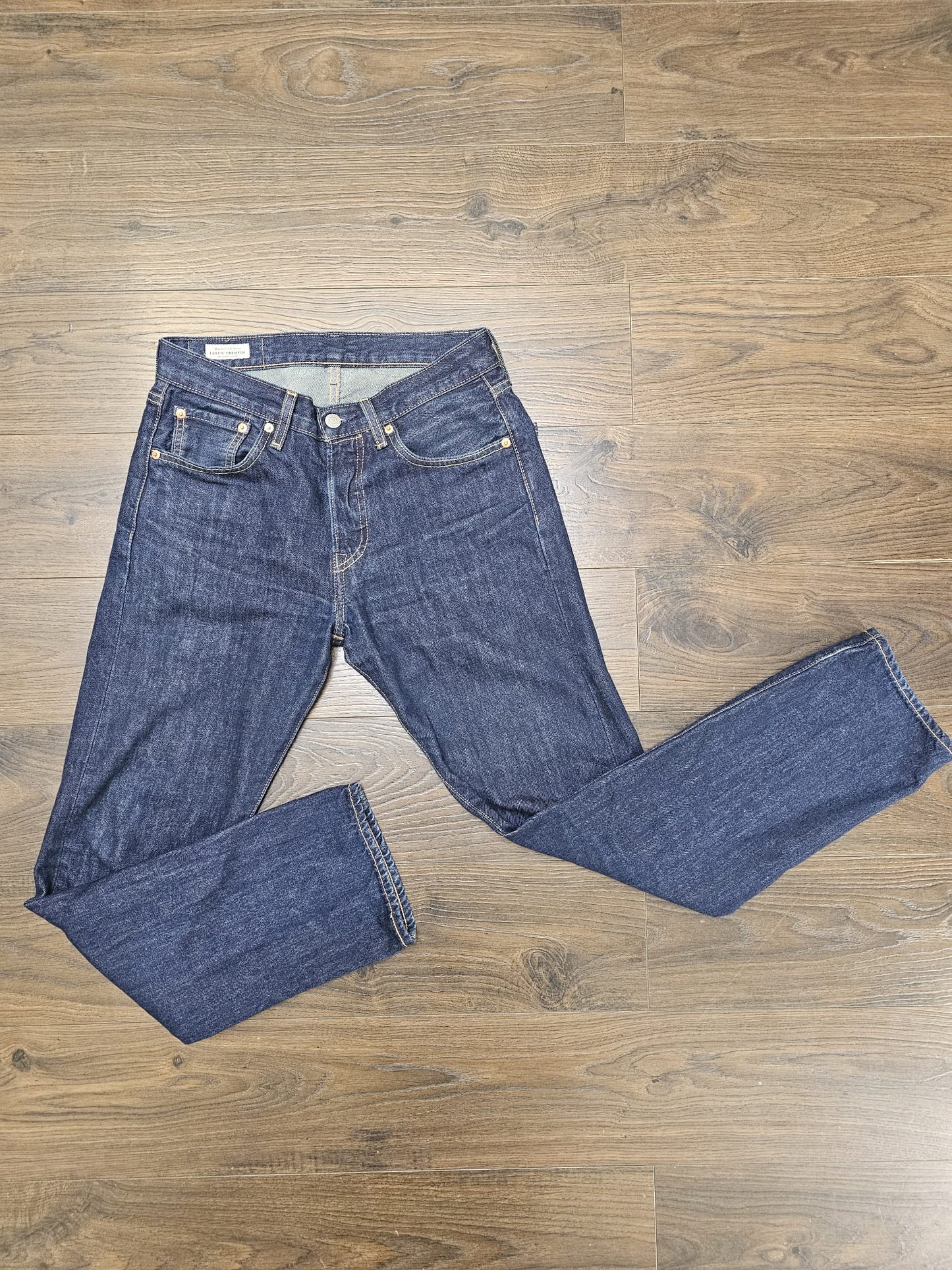 Levi's Mens Blue Jeans 501 Classic Straight Fit - W28/30L Denim Trousers Bottoms