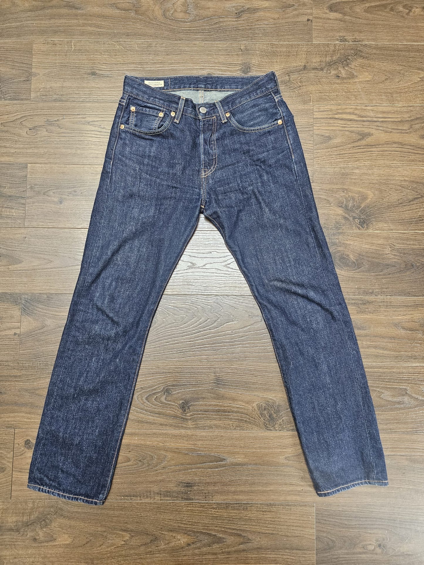 Levi's Mens Blue Jeans 501 Classic Straight Fit - W28/30L Denim Trousers Bottoms