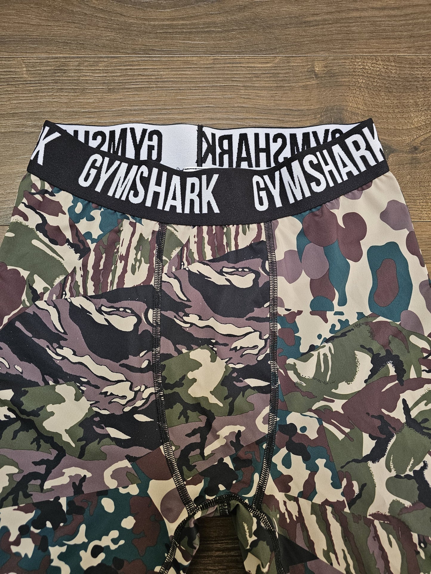 Gym Shark Womens Leggings Bundle x 3 - Camo/Peach/Orange - M/Medium