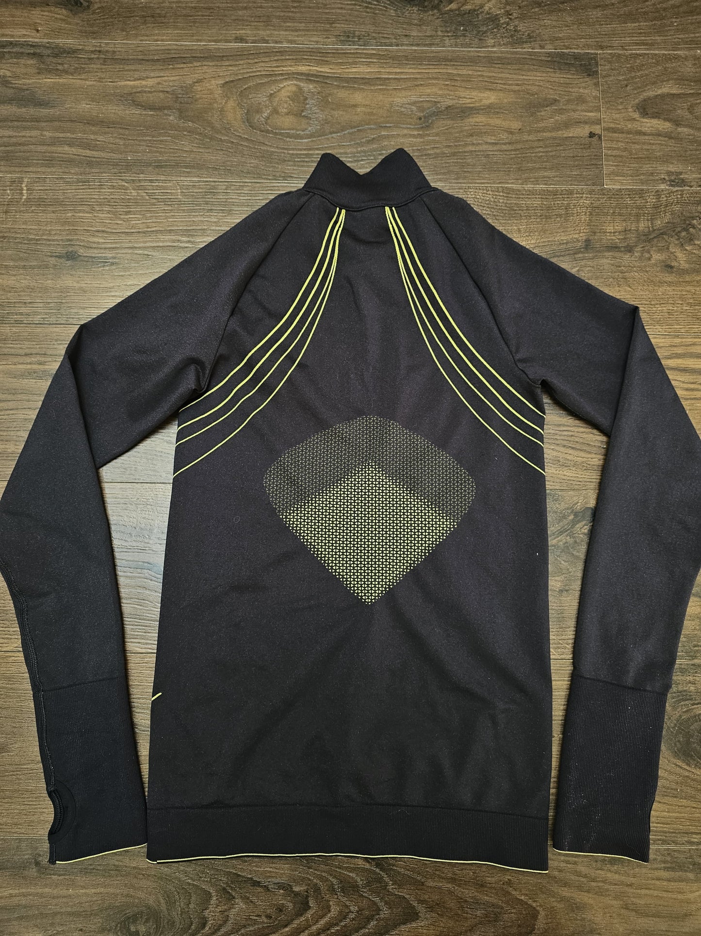 Gymshark Black/Yellow Long Sleeve 1/4 Zip Training/Gym/Casual Top - XS/Extra Small