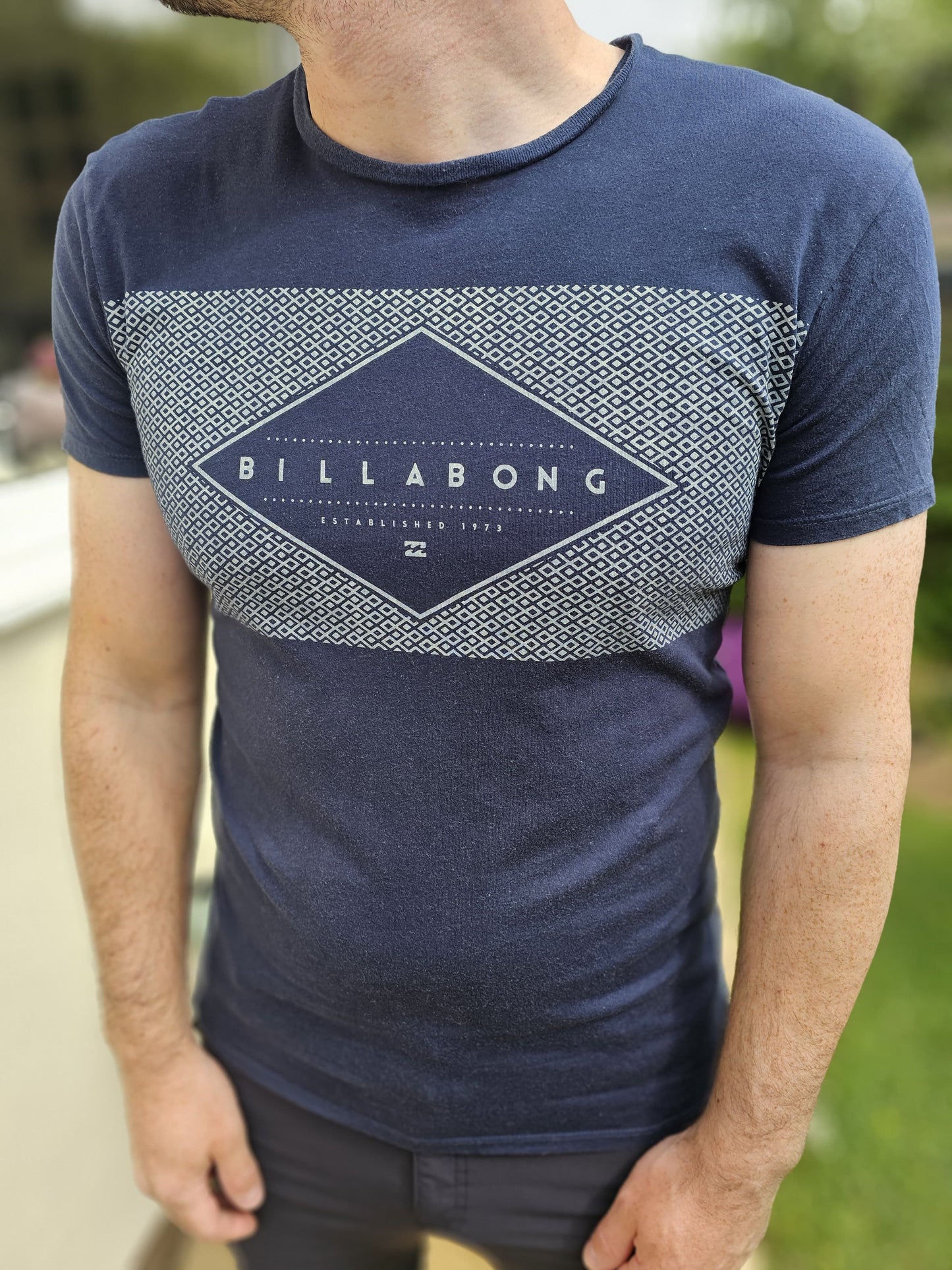 Mens Billabong Casual Short Sleeve Navy T-Shirt - M/Medium