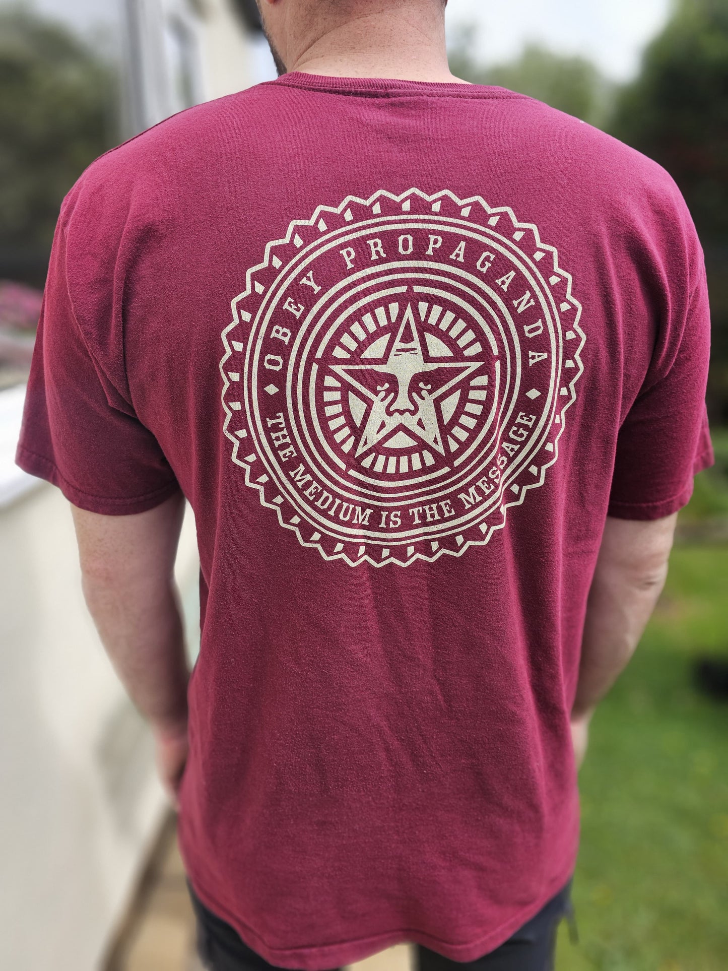 Mens/Unisex Obey Propaganda OX Blood Printed Short Sleeve T-Shirt - L/Large