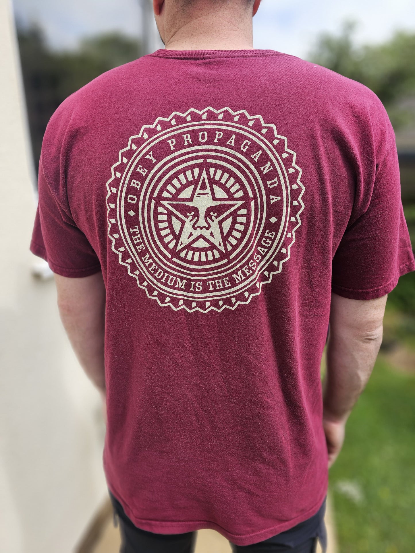 Mens/Unisex Obey Propaganda OX Blood Printed Short Sleeve T-Shirt - L/Large