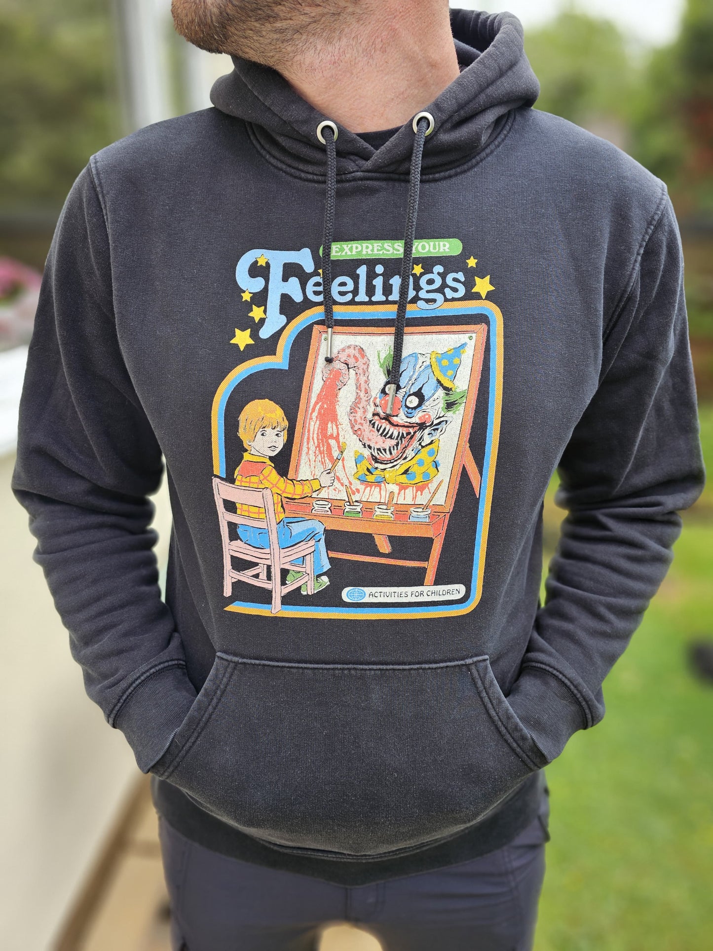 Thread Heads 'Express Your Feelings' Black Pullover Hoodie - M/L Clown