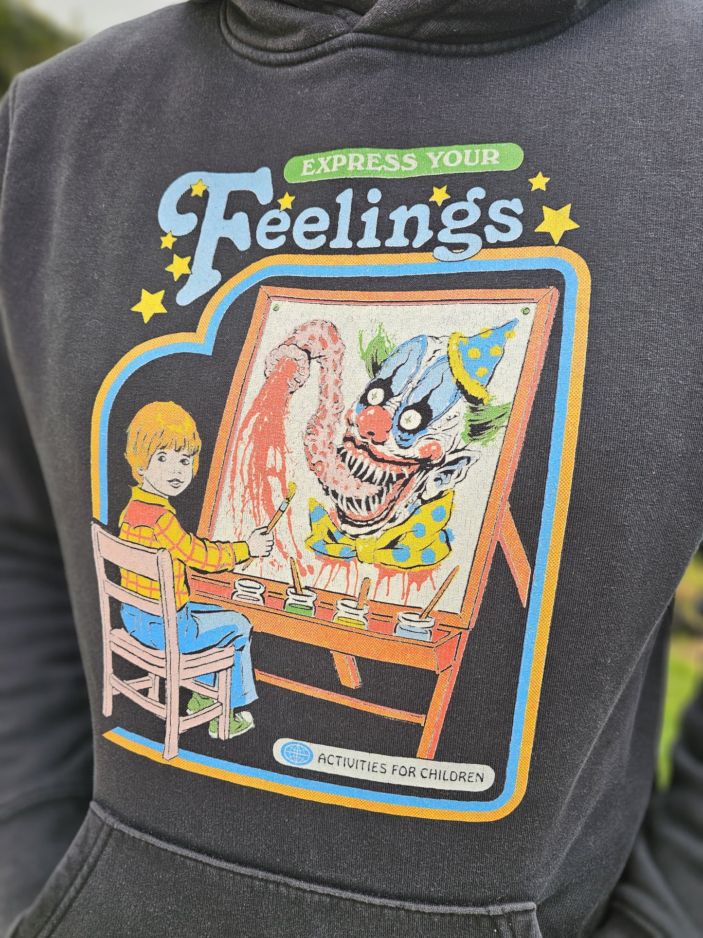 Thread Heads 'Express Your Feelings' Black Pullover Hoodie - M/L Clown