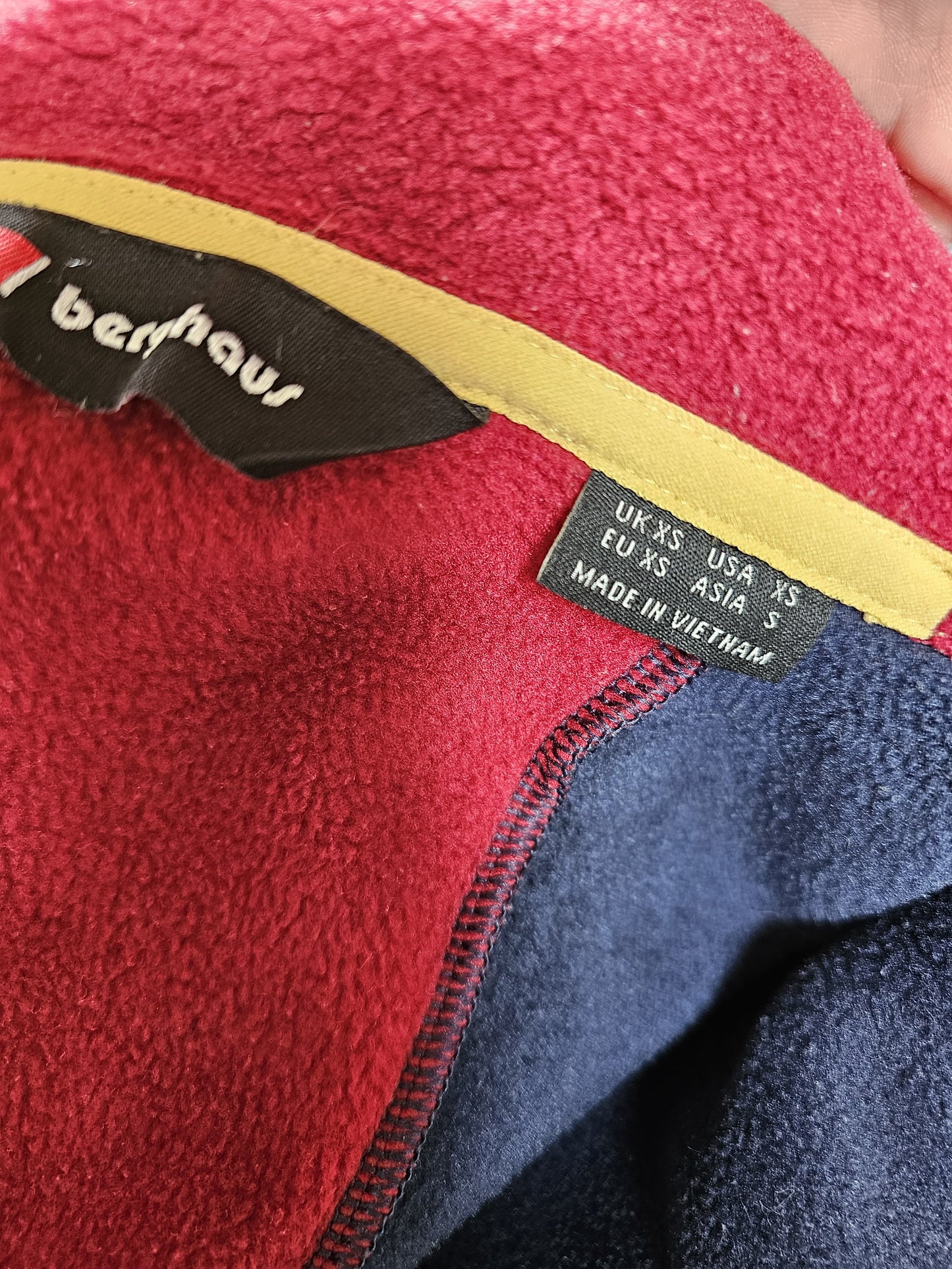 Berghaus Unisex Tramantana 91 Full Zip Fleece Jacket - Blue/Red - XS/Extra Small