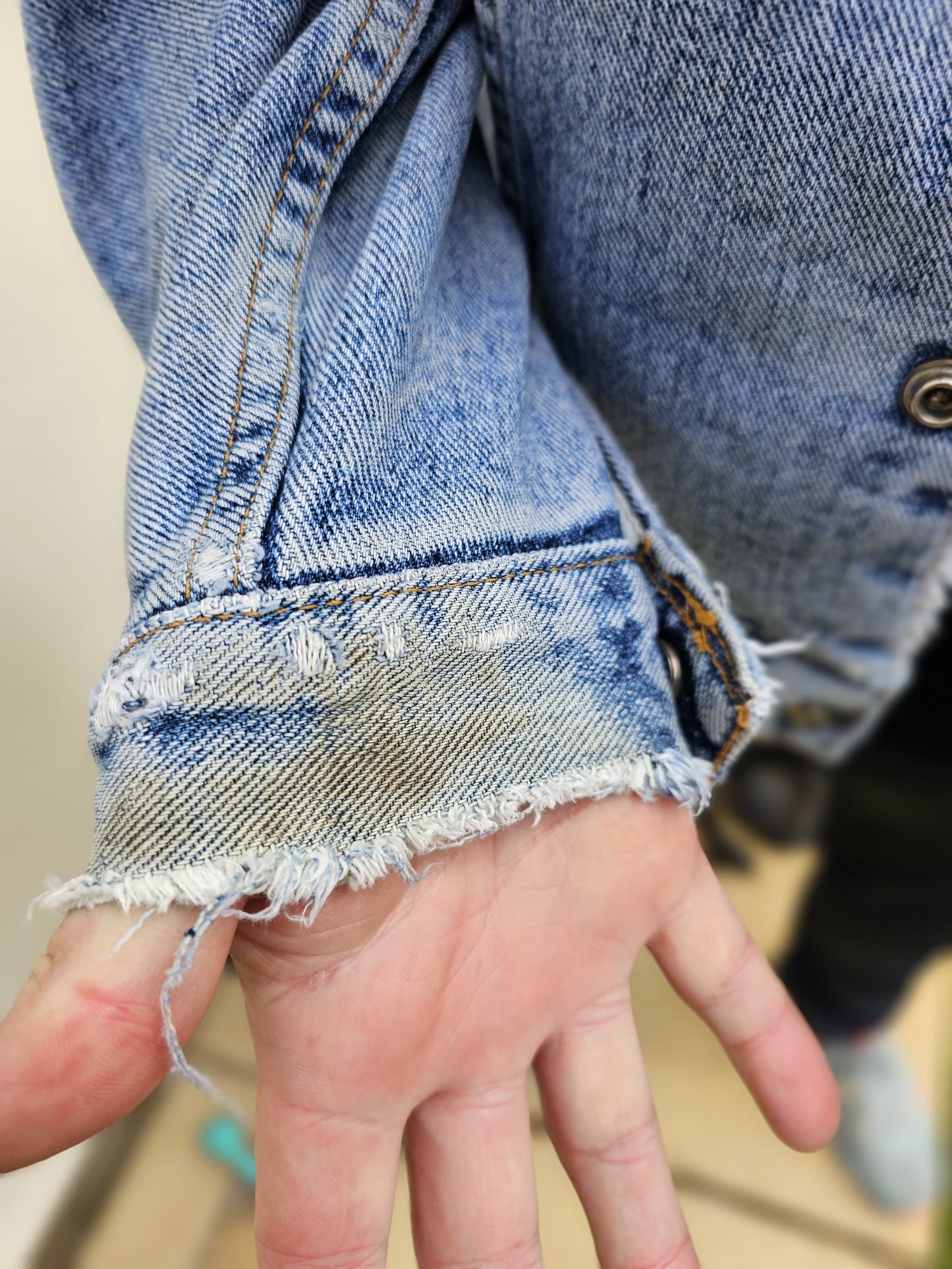 Vintage 1990's Levi's Light Blue Denim Sherpa Unisex Jacket - M/Medium
