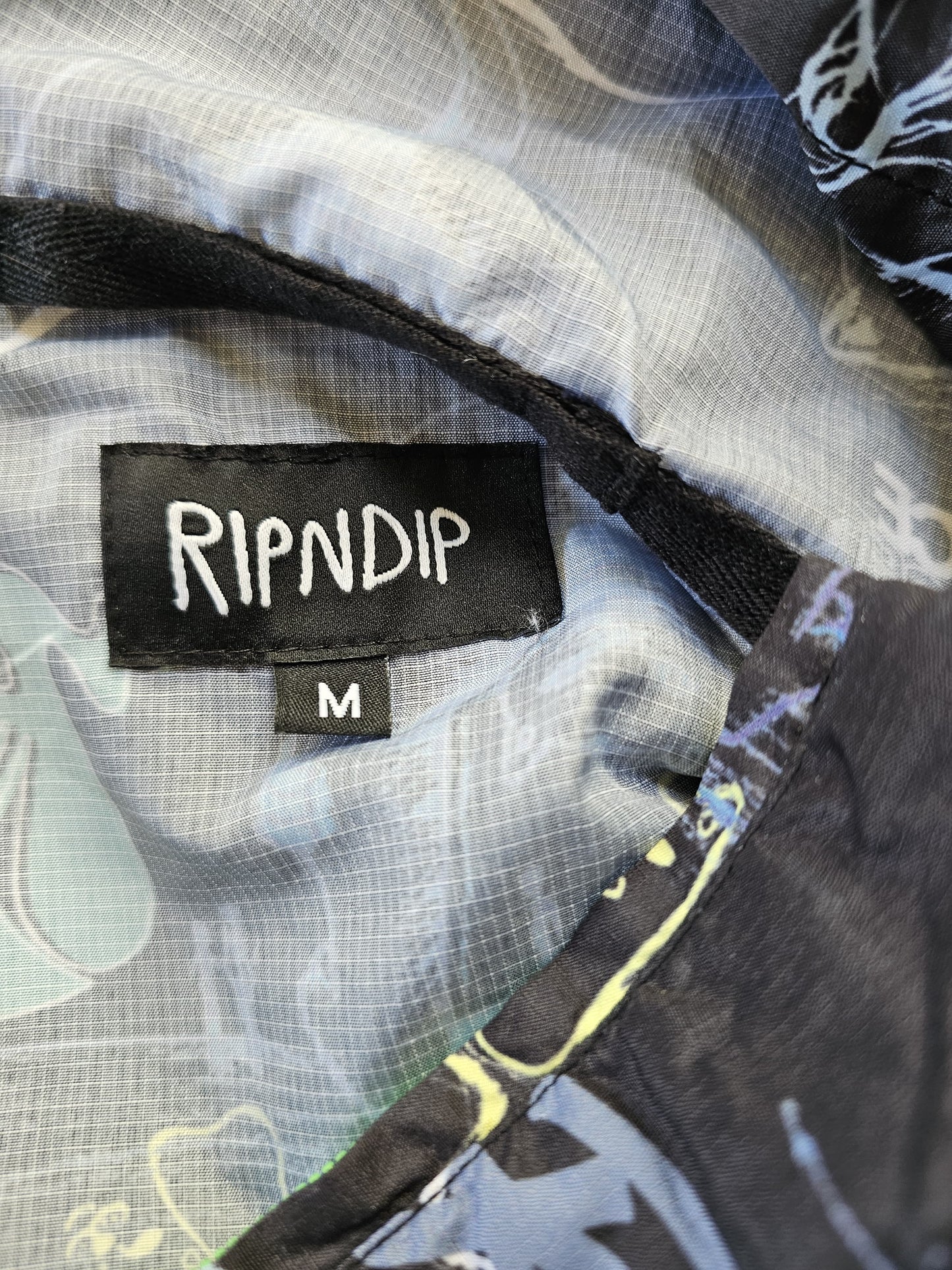 Ripndip 1/2 Zip Pullover Hooded Windbreaker Packable Jacket - M/Medium