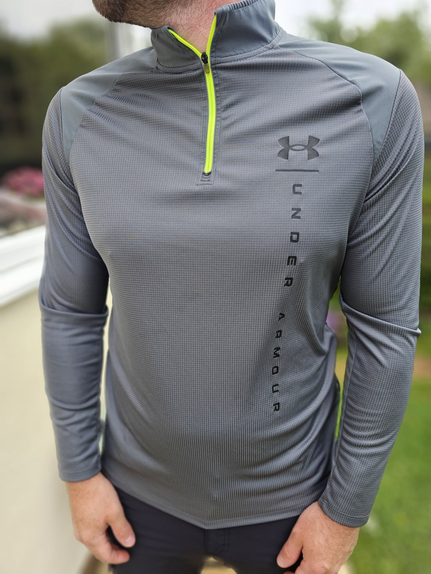 Under Armour Grey Long Sleeve 1/4 Zip Activewear Casual Top - M/Medium
