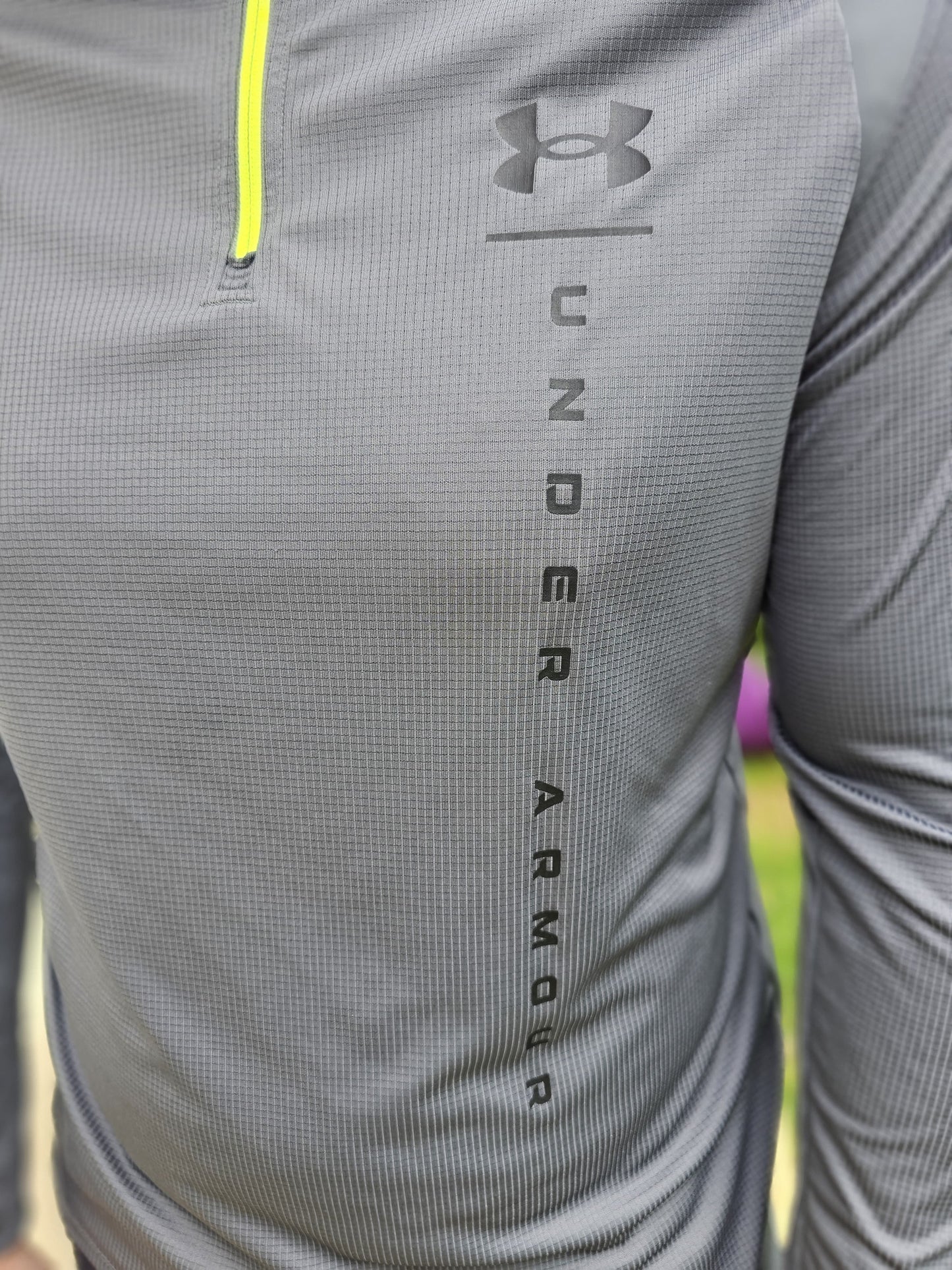 Under Armour Grey Long Sleeve 1/4 Zip Activewear Casual Top - M/Medium