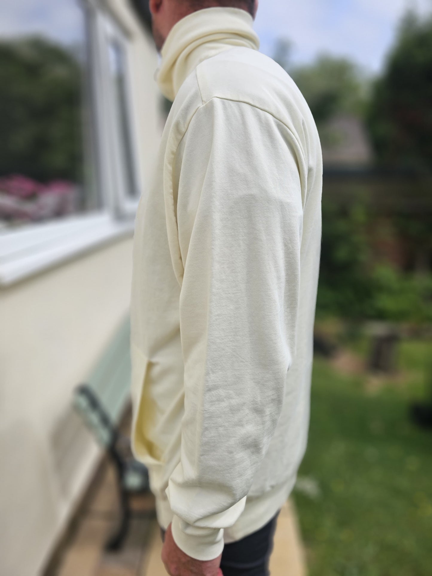 Reclaimed Vintage Cream Pullover 1/4 Zip Jumper - XL/Extra Large