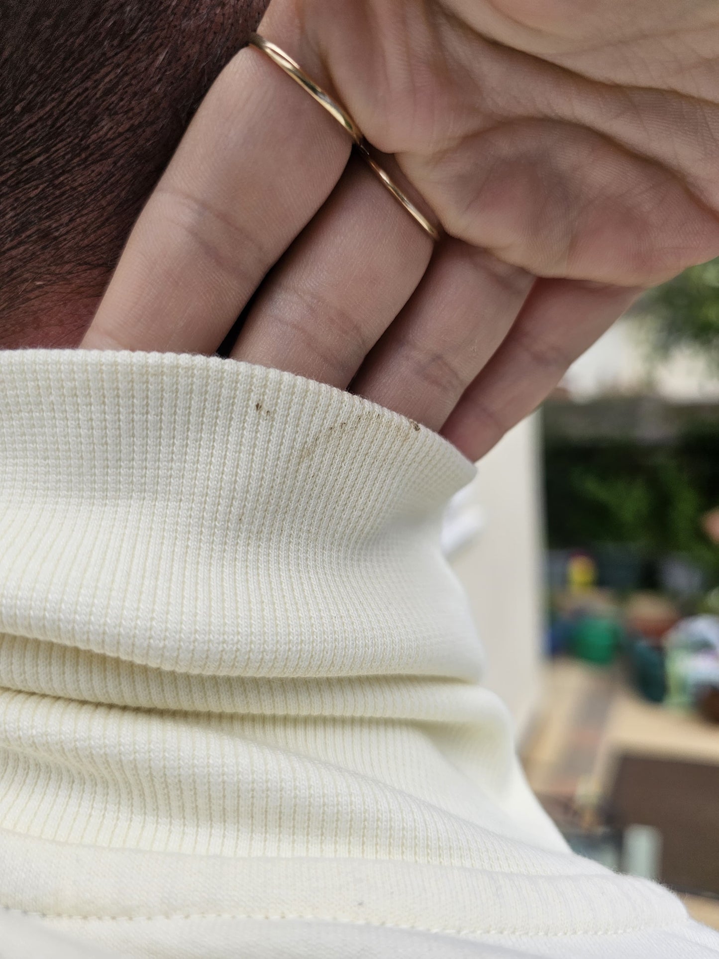 Reclaimed Vintage Cream Pullover 1/4 Zip Jumper - XL/Extra Large