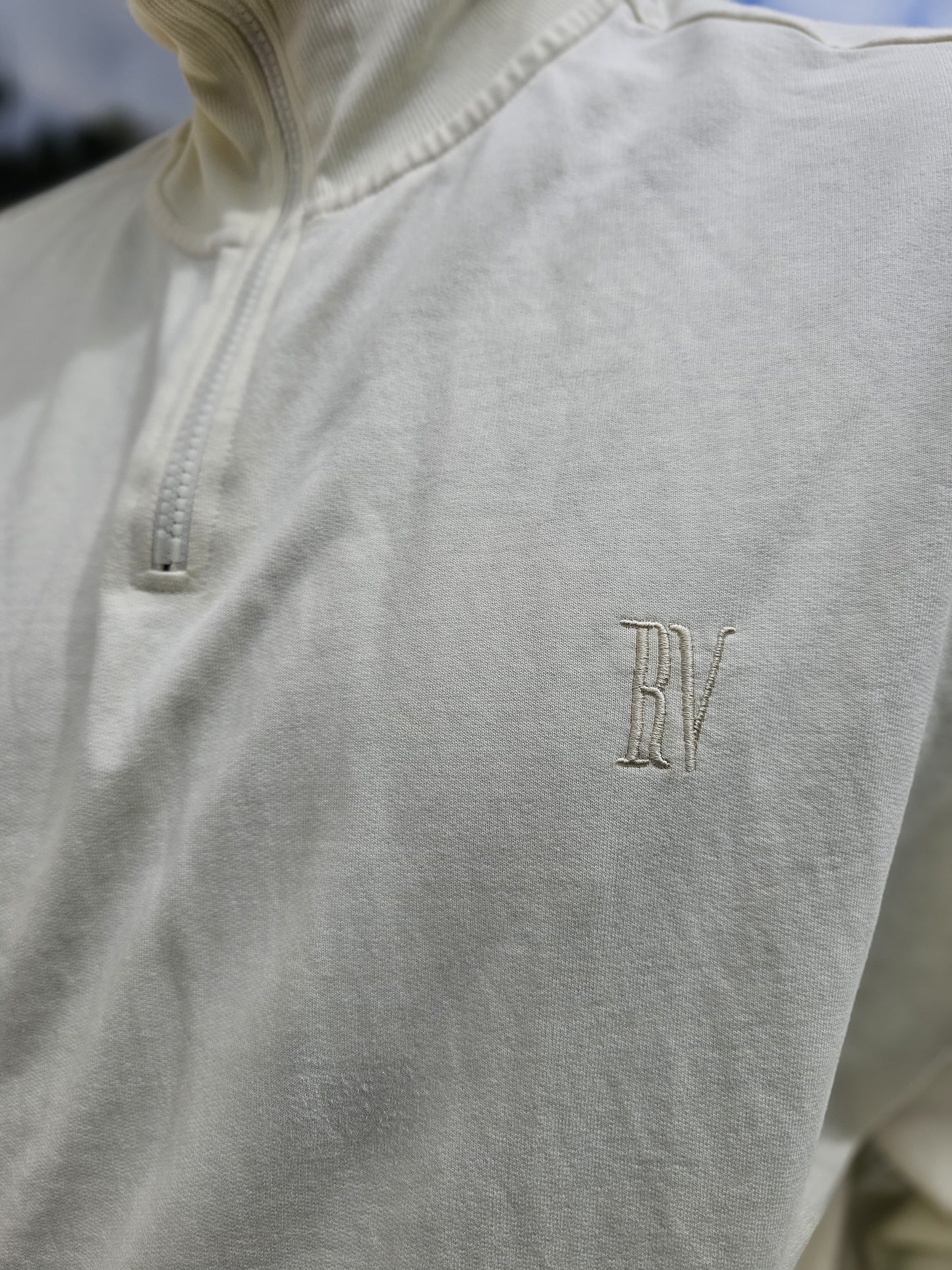 Reclaimed Vintage Cream Pullover 1/4 Zip Jumper - XL/Extra Large