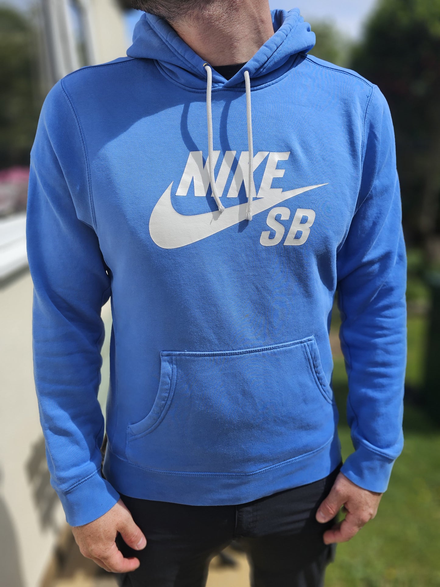 Nike SB Skateboarding Blue Big Spellout Unisex Hoodie - M/Medium
