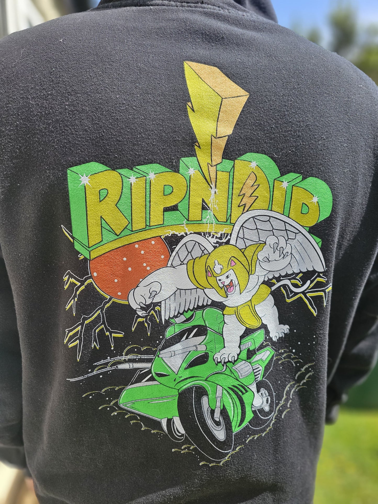 Ripndip Black Pullover Alien Motorbike Power Nerm Hoodie - L/Large