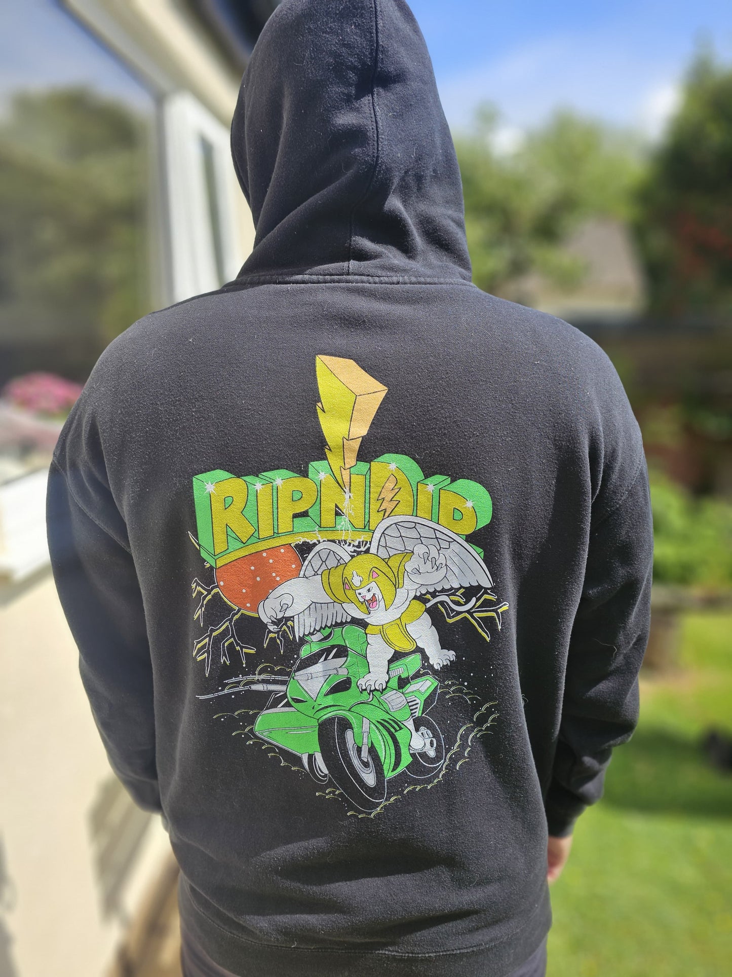 Ripndip Black Pullover Alien Motorbike Power Nerm Hoodie - L/Large