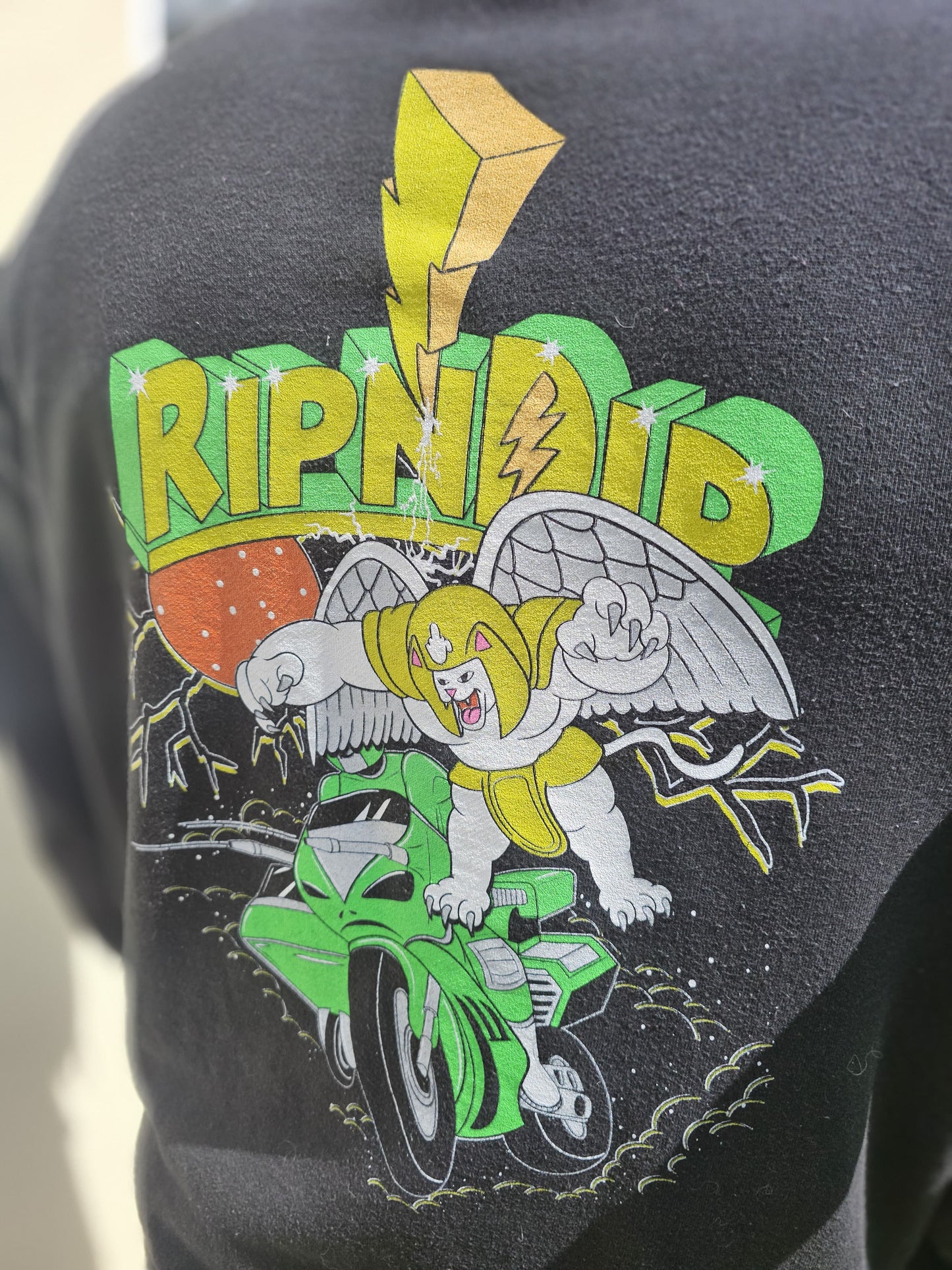 Ripndip Black Pullover Alien Motorbike Power Nerm Hoodie - L/Large