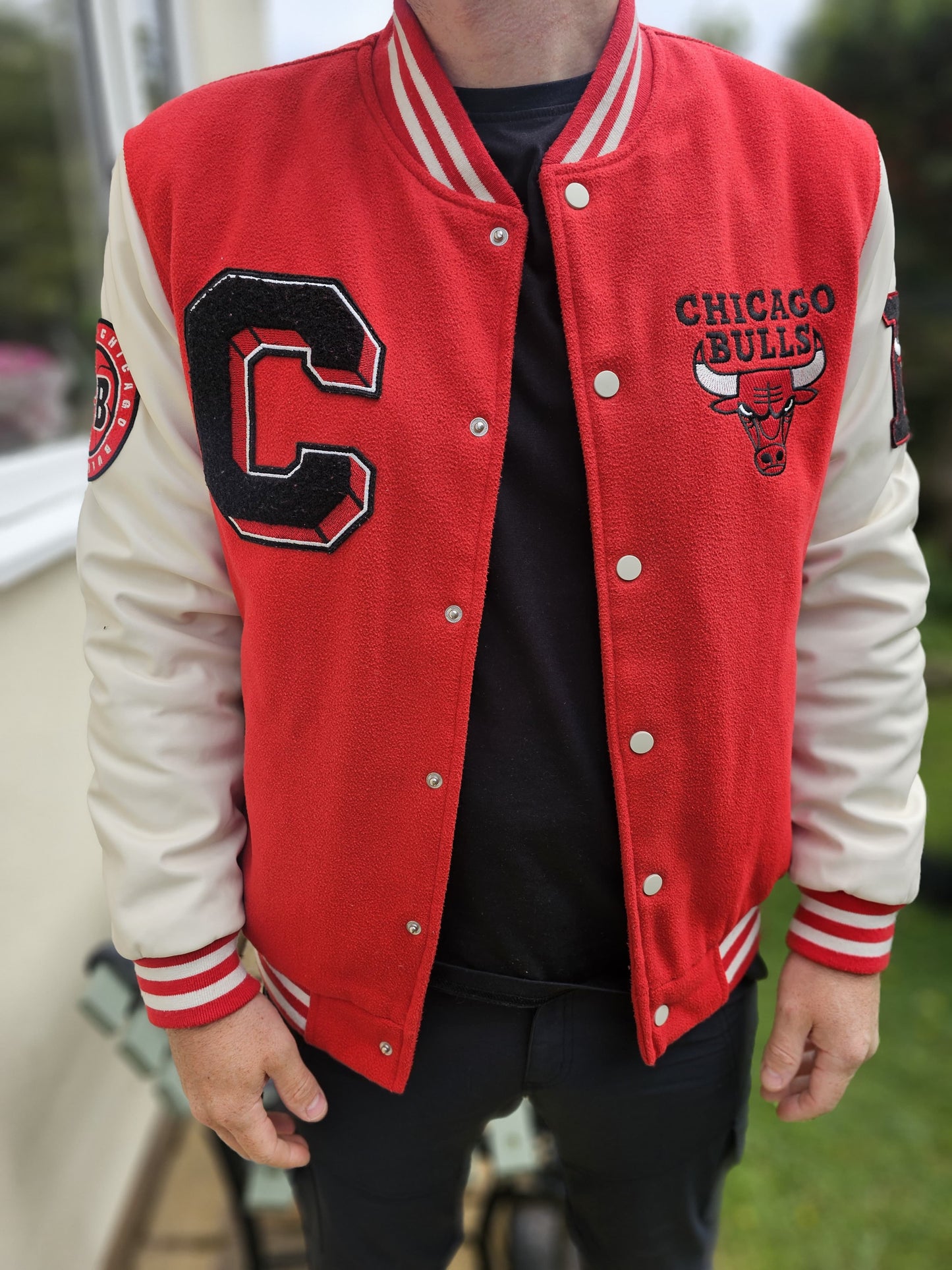 Chicago Bulls NBA Red/White Varsity Style Jacket - M/Medium L/Large