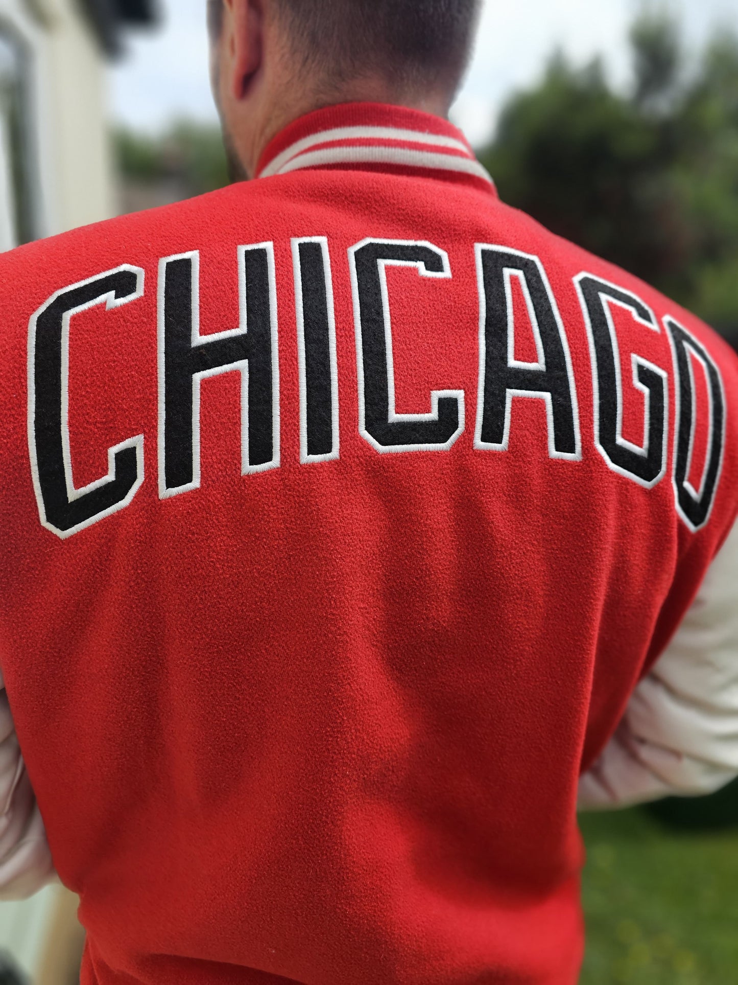 Chicago Bulls NBA Red/White Varsity Style Jacket - M/Medium L/Large