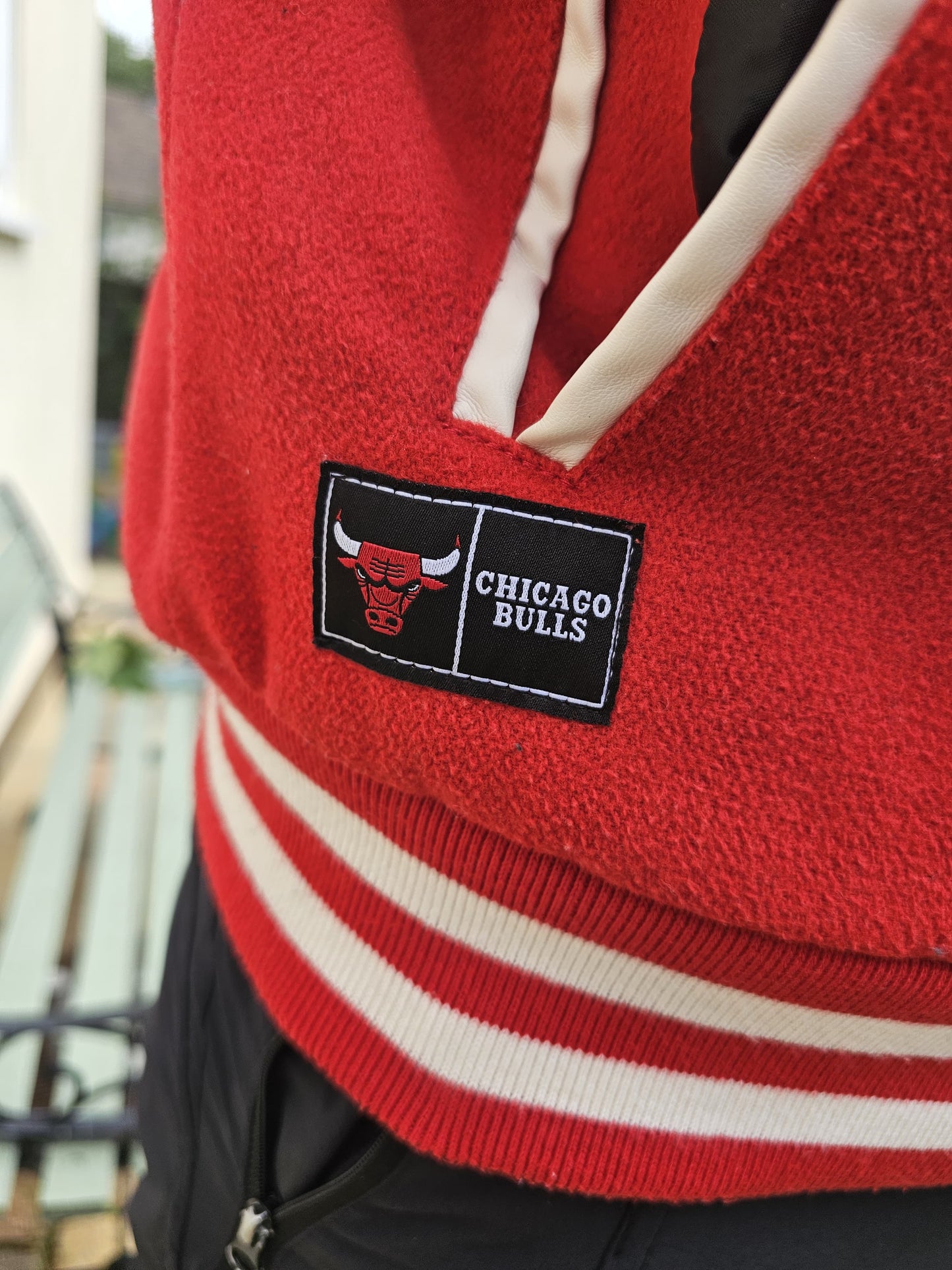 Chicago Bulls NBA Red/White Varsity Style Jacket - M/Medium L/Large