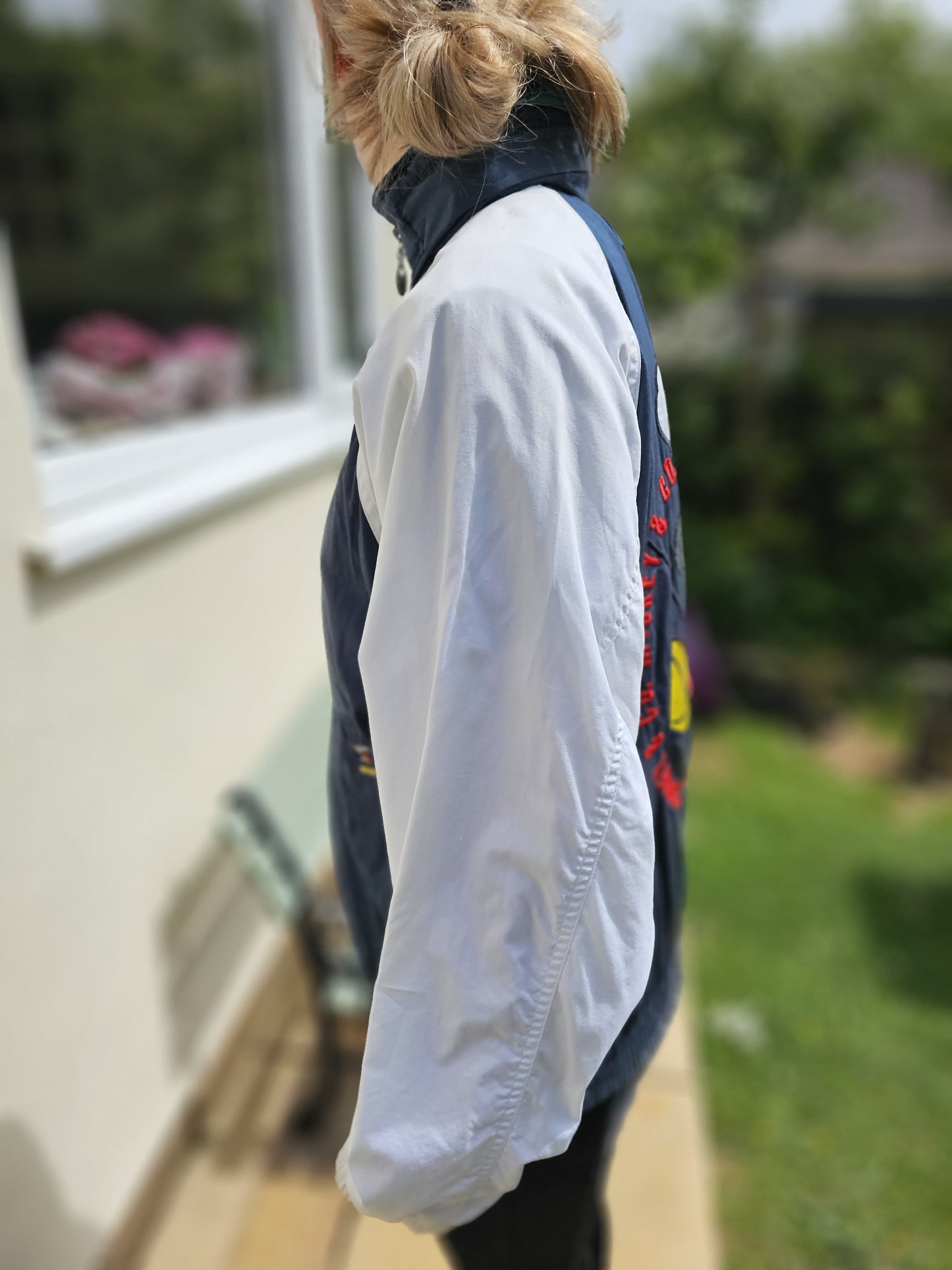 Rare Vintage Full Zip Mickey Mouse Disney Hooded Windbreaker/Sailing Style Jacket 1980s/1990s - M/Medium