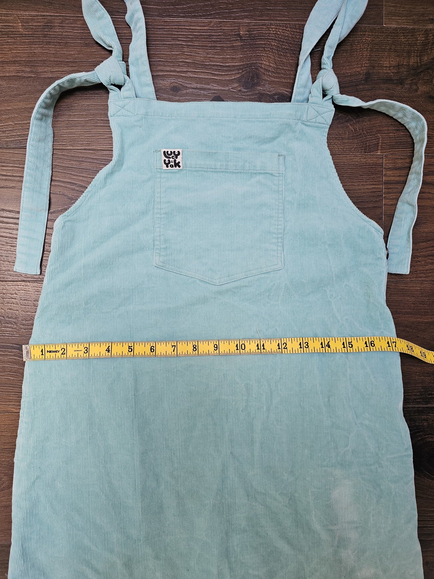 Lucy & Yak Turquoise Corduroy Pinafore Dungarees Style Dress - UK 12