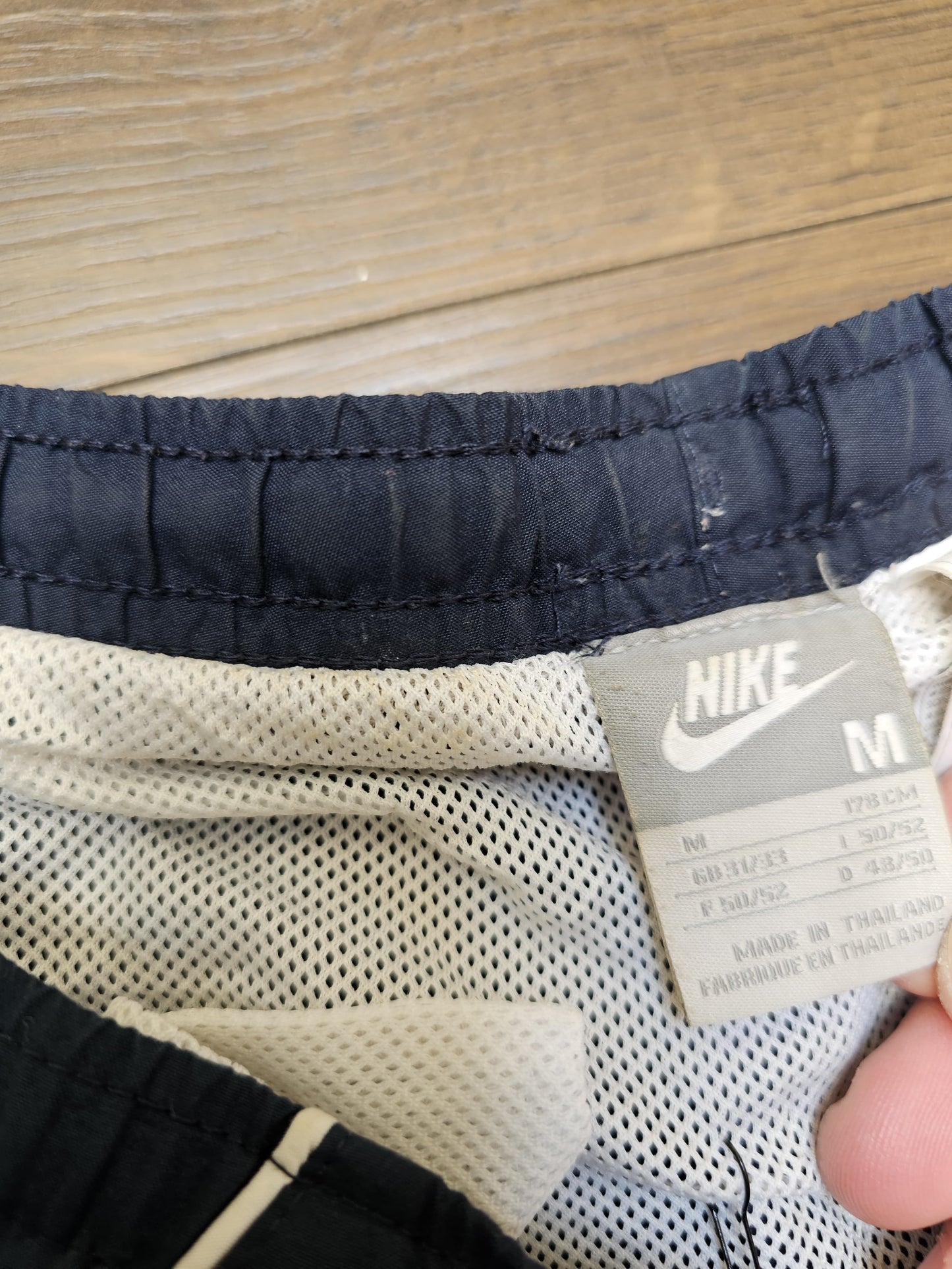 Nike Navy Swim/Casual Shorts White White Piping - M/Medium