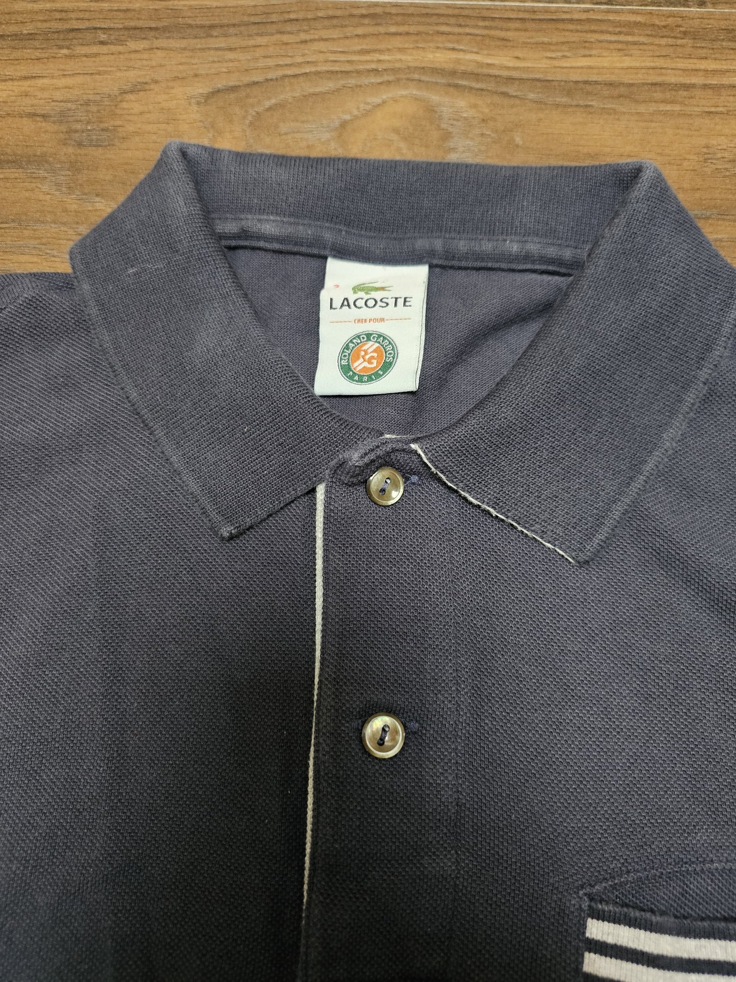 Vintage Lacoste x Roland Garros Logo Pocket Polo Shirt - 3 - S/Small 36-38