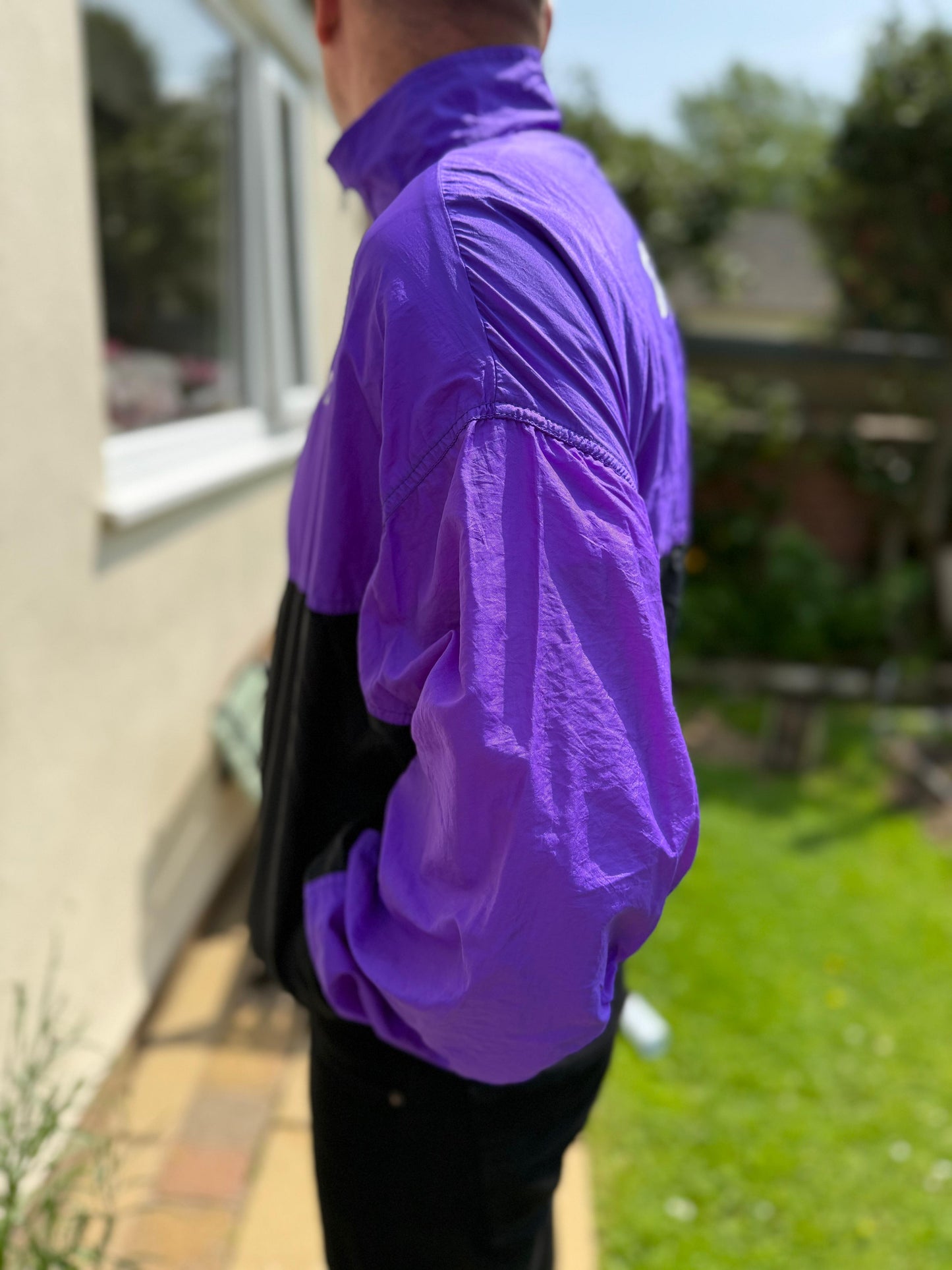 Vintage Saucony Made In USA Unisex Track Jacket Windbreaker Purple - XL/Extra Large