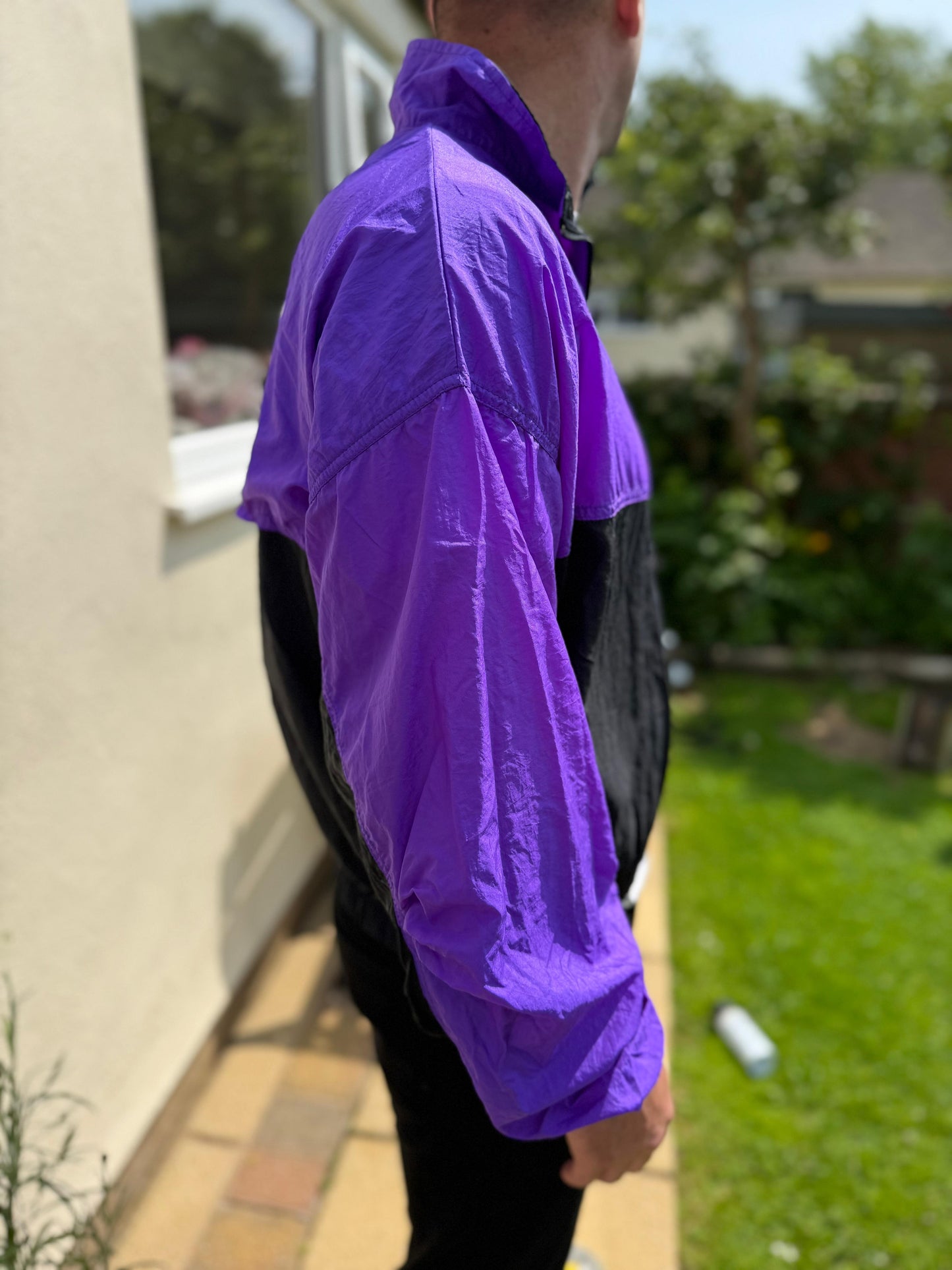 Vintage Saucony Made In USA Unisex Track Jacket Windbreaker Purple - XL/Extra Large