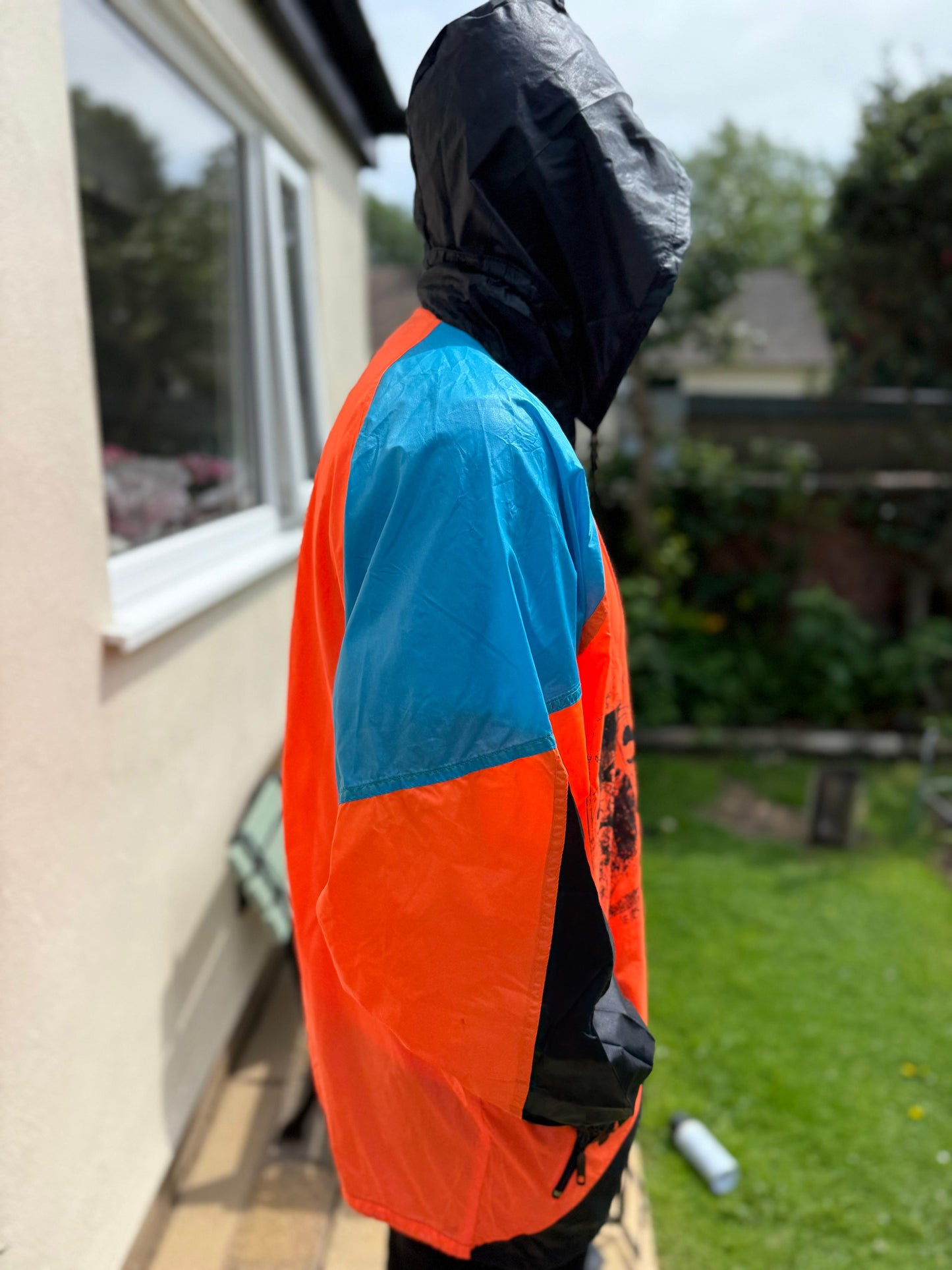 Awesome Campri Rapids Retro Full Zip Hooded Windbreaker Jacket - L/Large