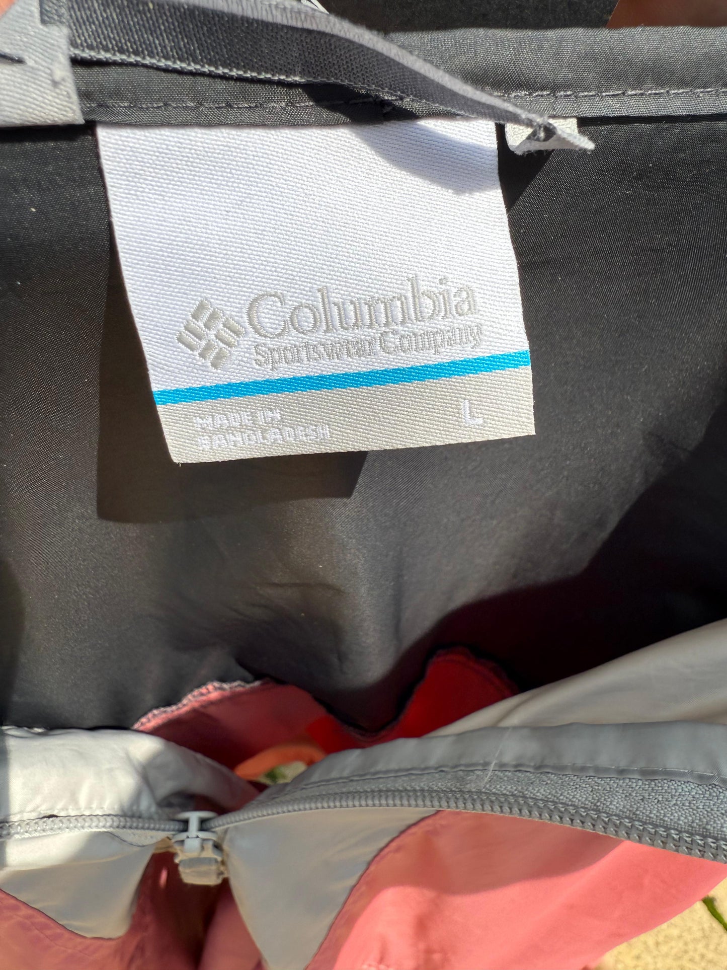 Columbia Pullover Hooded Windbreaker Jacket Multicolour - L/Large