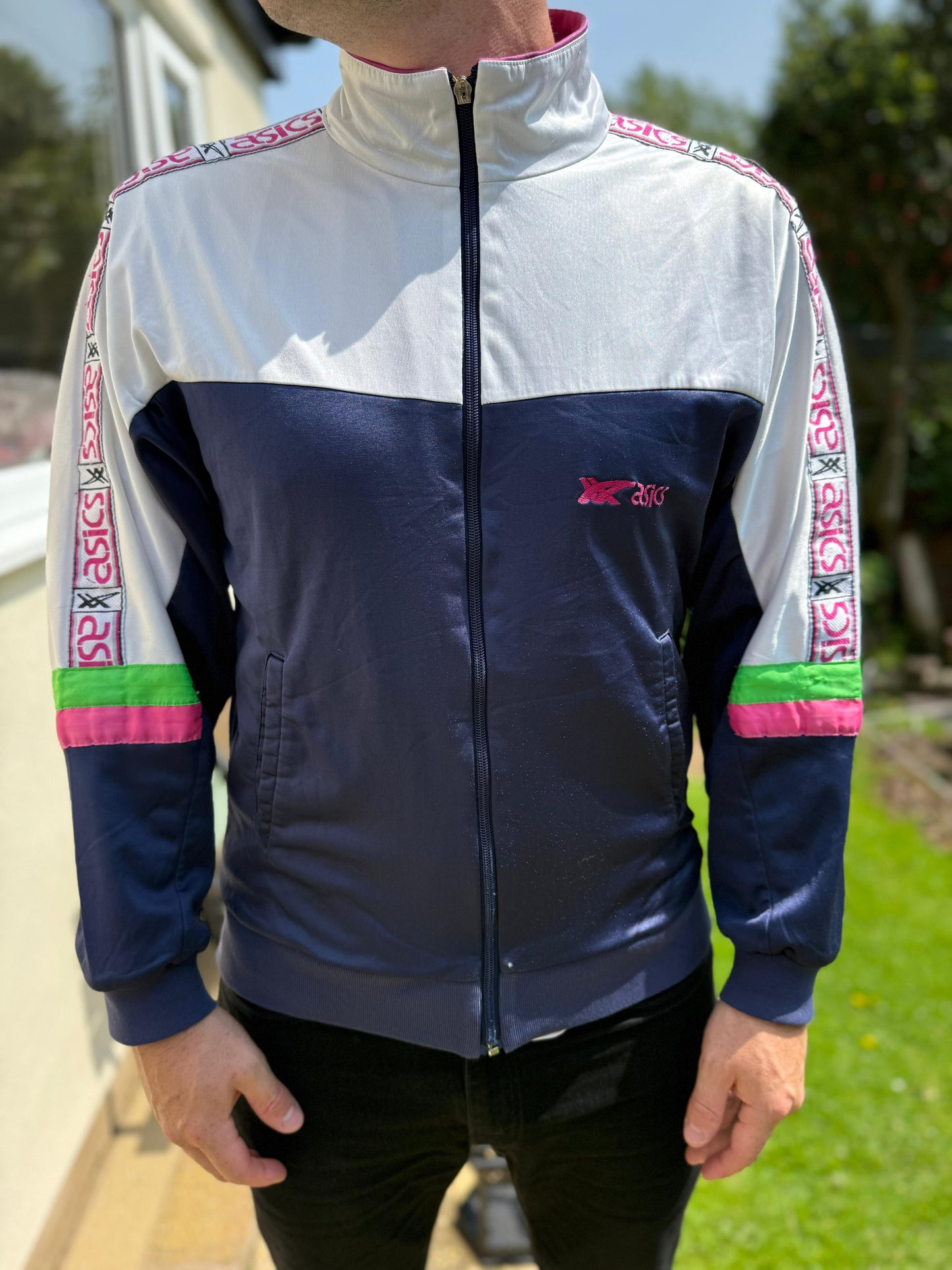 Vintage Unisex Asics Casual Tracksuit Style Sport Jacket - M/L Medium/Large