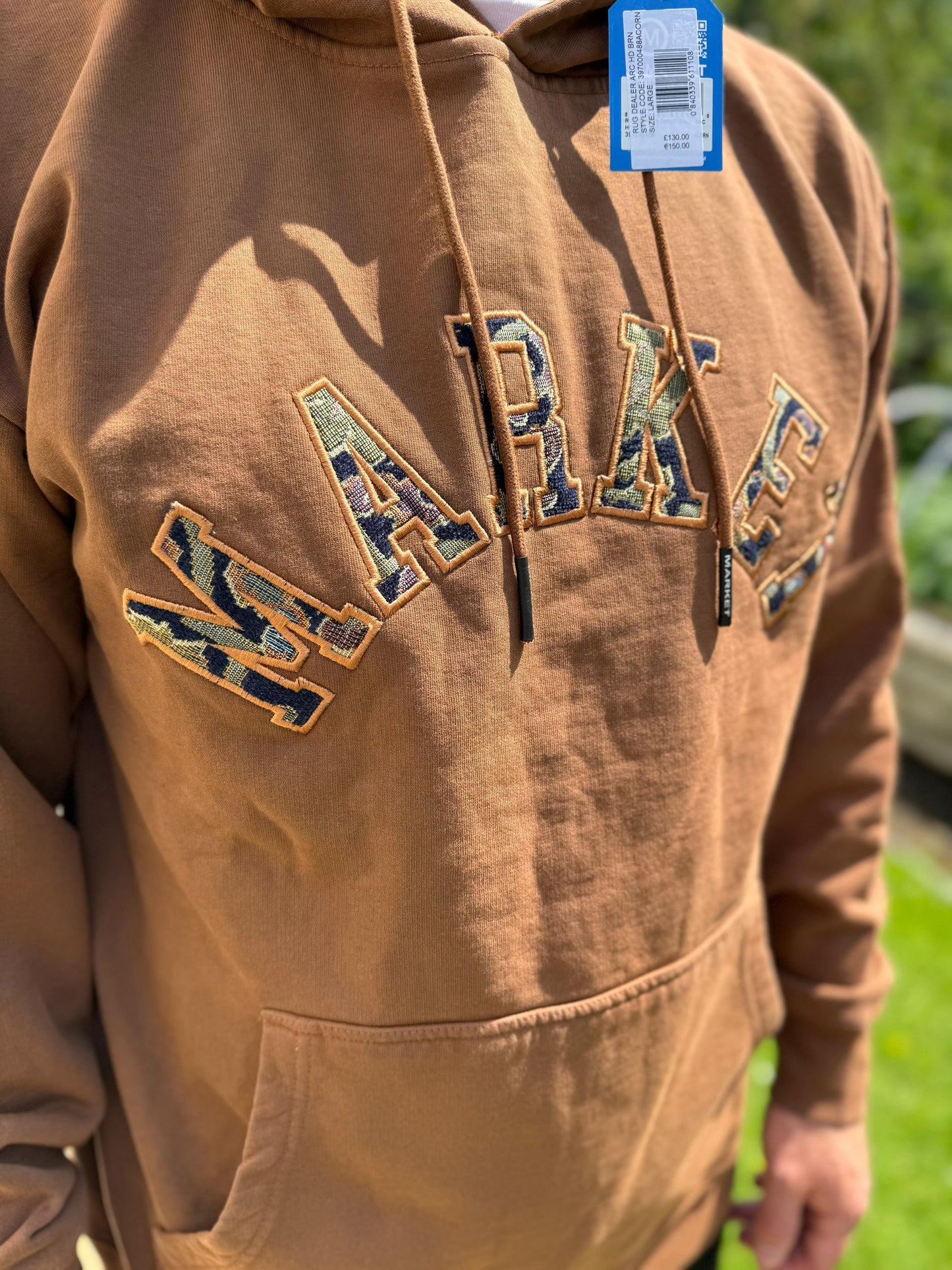 Brand New Market Spellout Brown Pullover Hoodie - L/Large
