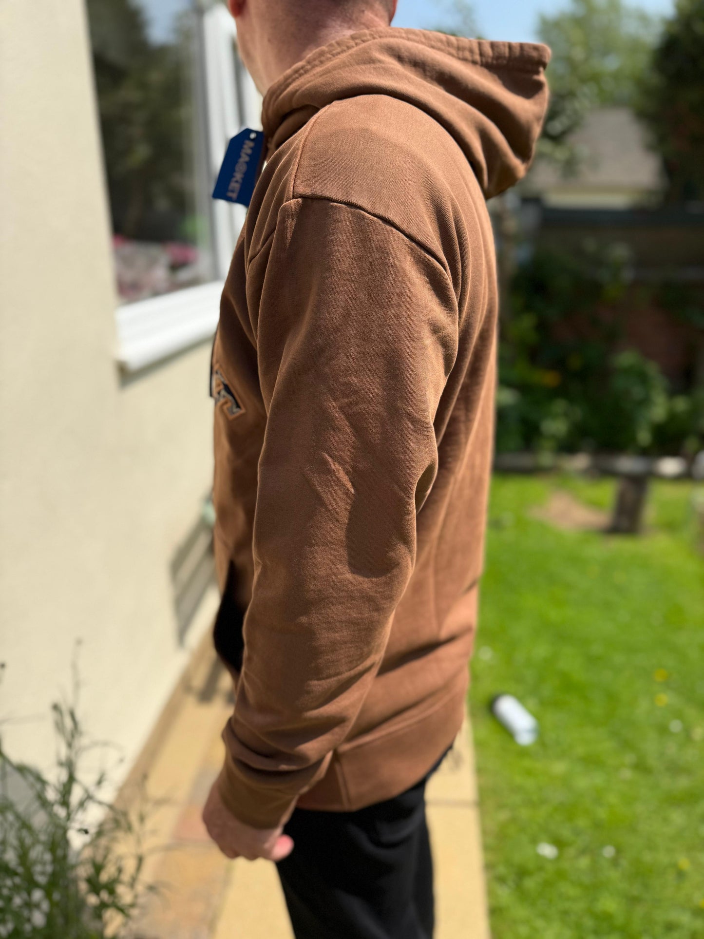 Brand New Market Spellout Brown Pullover Hoodie - L/Large