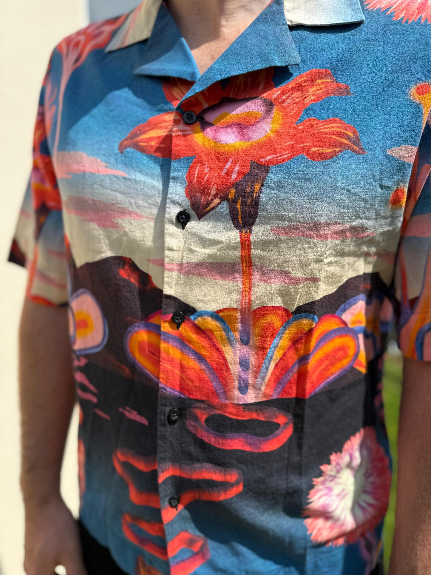 Brand New Mens EDWIN Japan Short Sleeve Floral Shirt RRP £130 - M/Medium