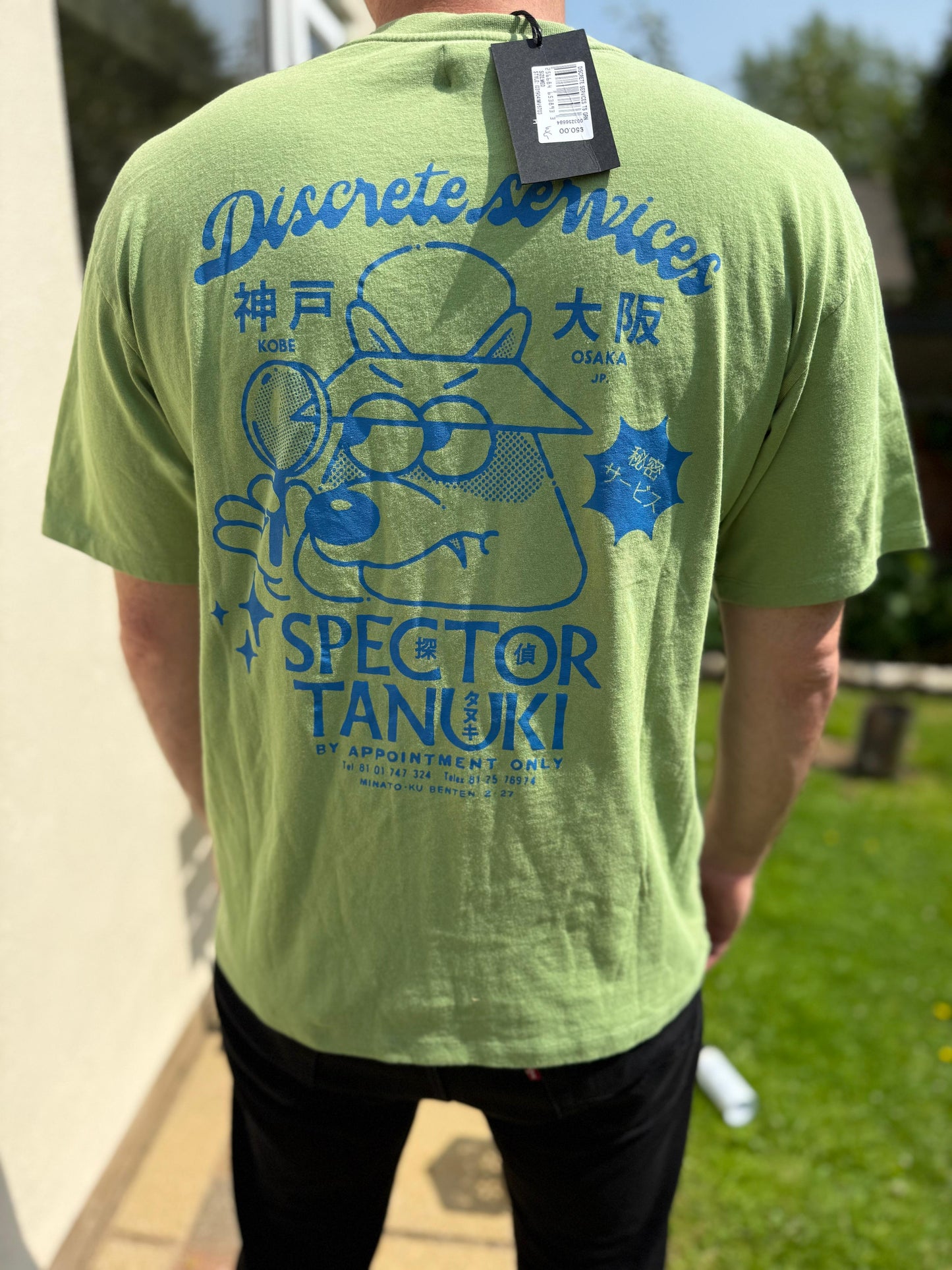 Brand New Mens EDWIN Japan Green Short Sleeve Inspector Tanuki T-Shirt RRP £50 - M/Medium