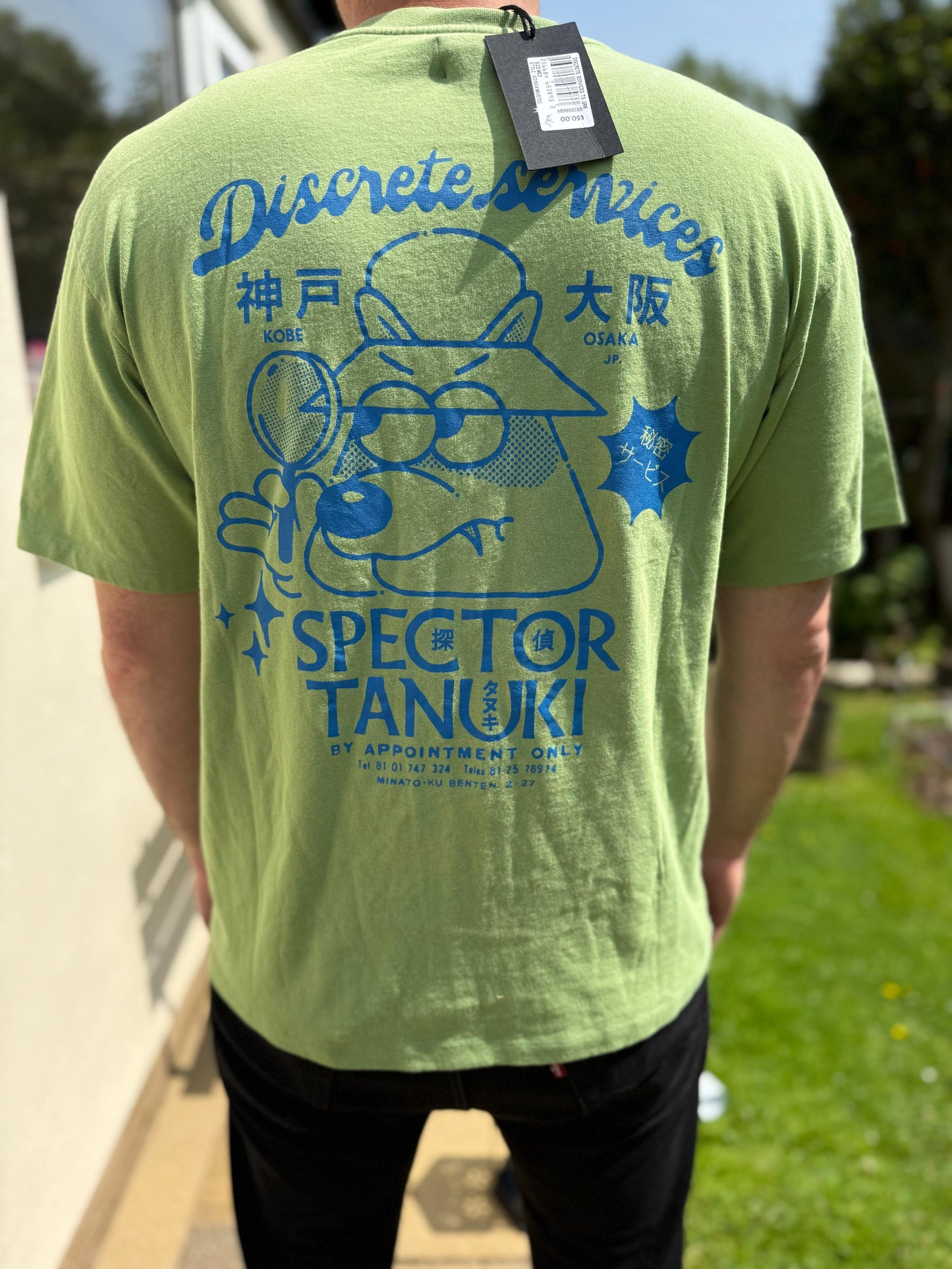 Brand New Mens EDWIN Japan Green Short Sleeve Inspector Tanuki T-Shirt RRP £50 - M/Medium