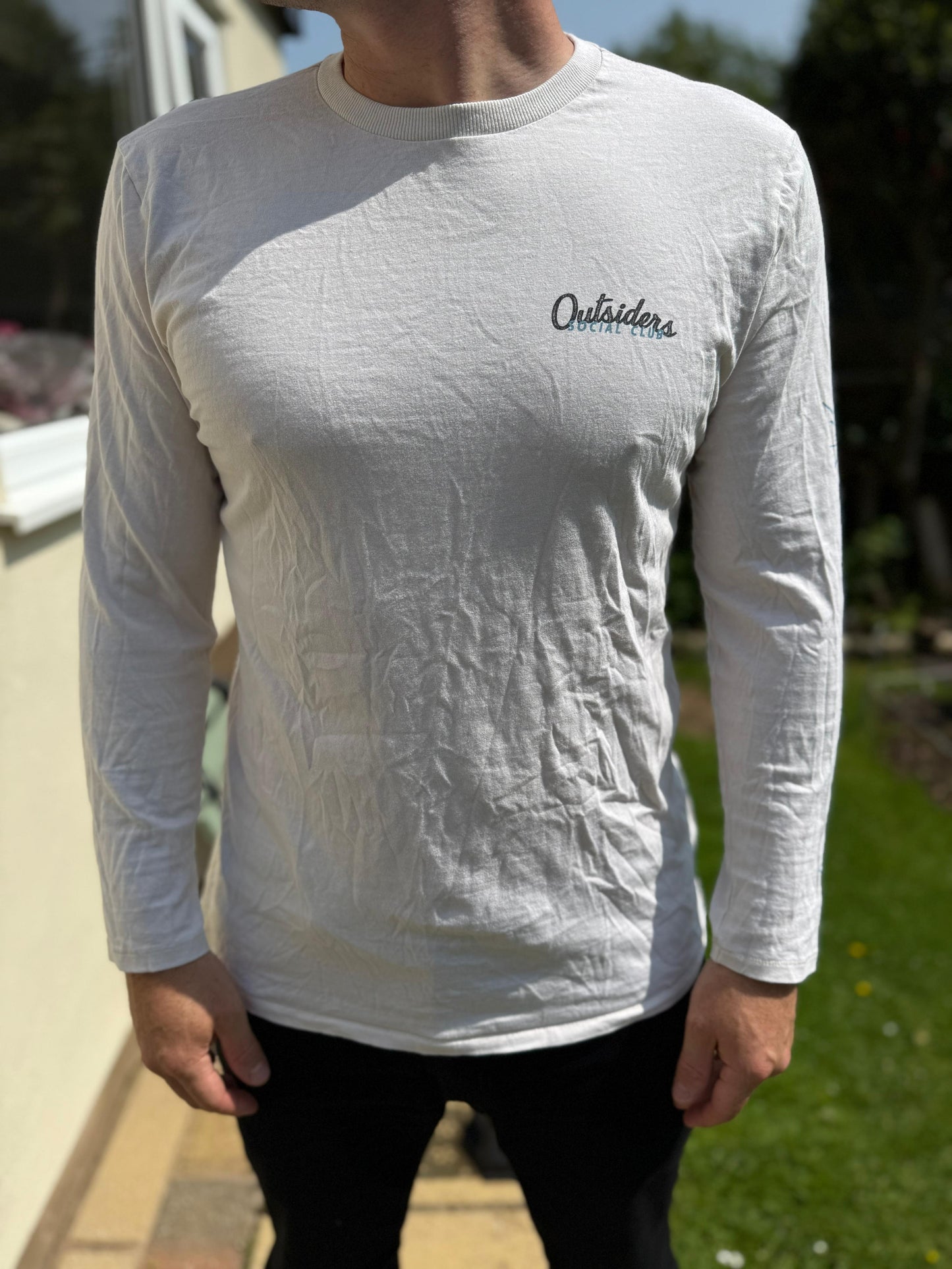 Passenger Outsiders Social Club Long Sleeve White T-Shirt Unisex - L/Large