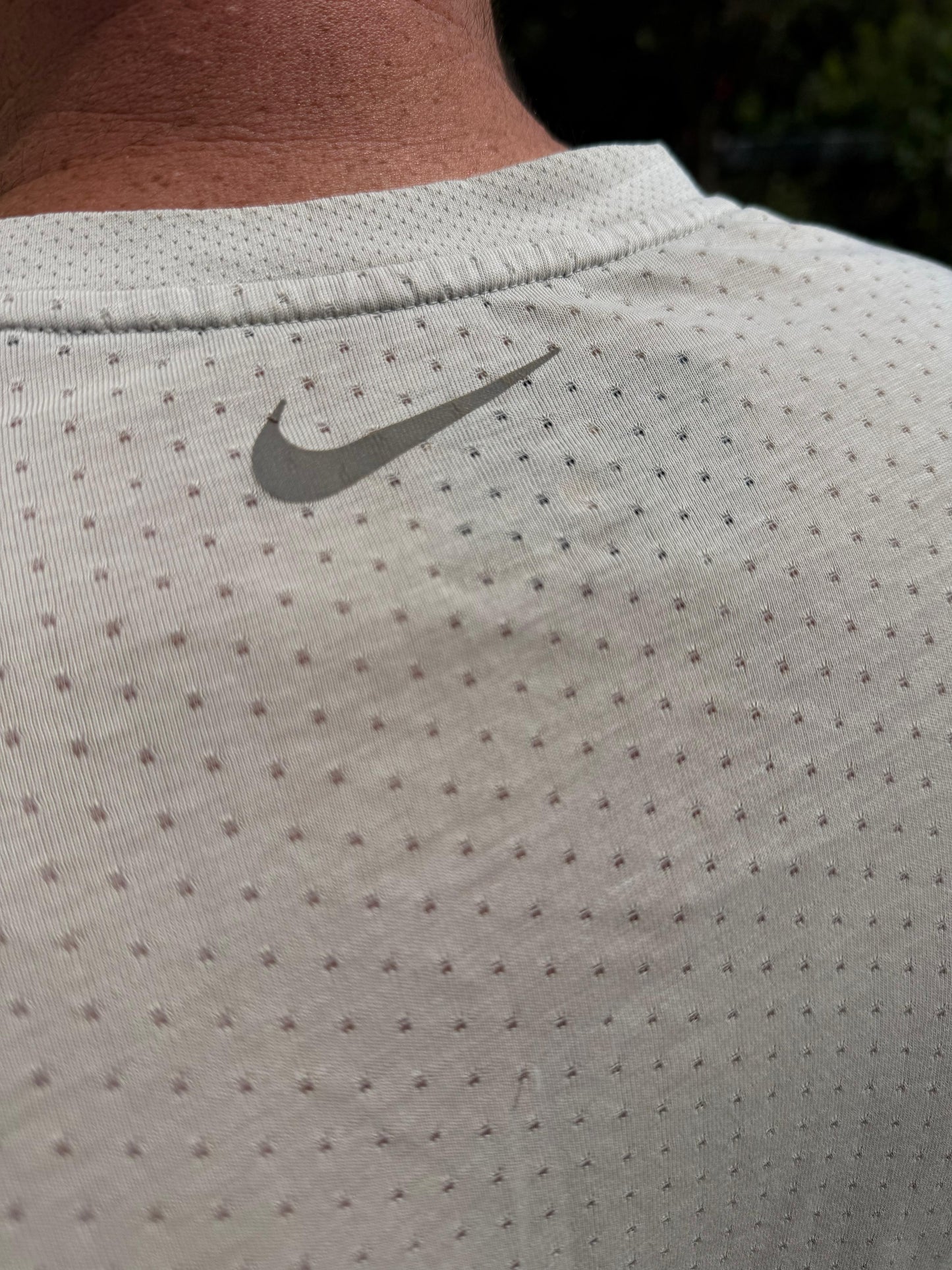 Nike Dri-Fit Cream Activewear Gym Casual Running Short Sleeve T-Shirt - L/Large