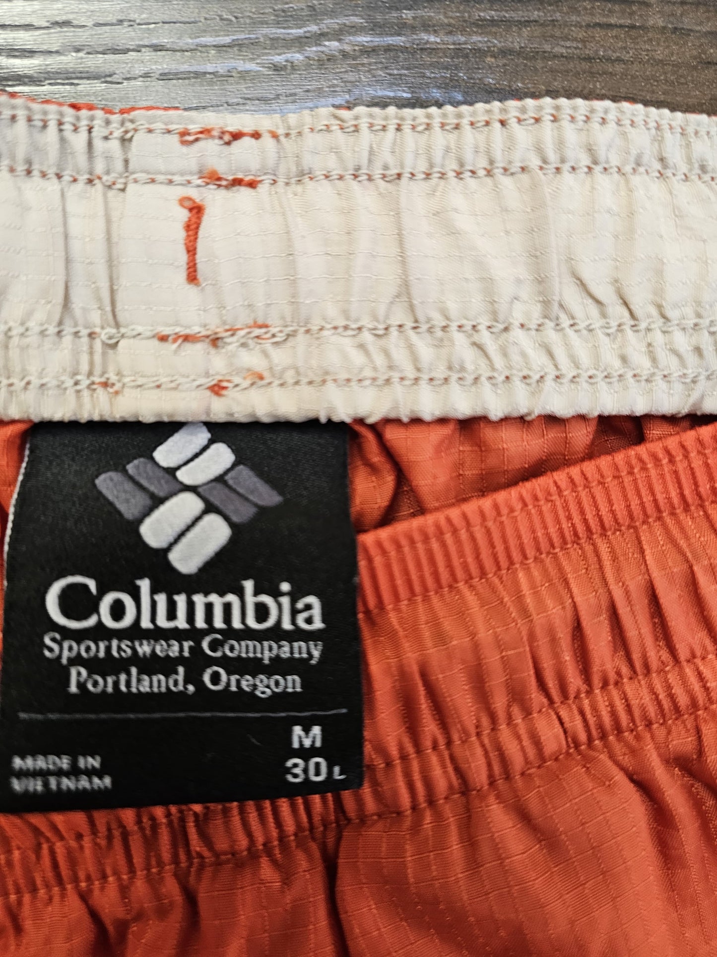Mens Columbia 1/2 Zip Windbreaker Pullover Jacket & Wind Pants Orange- M/Medium/30