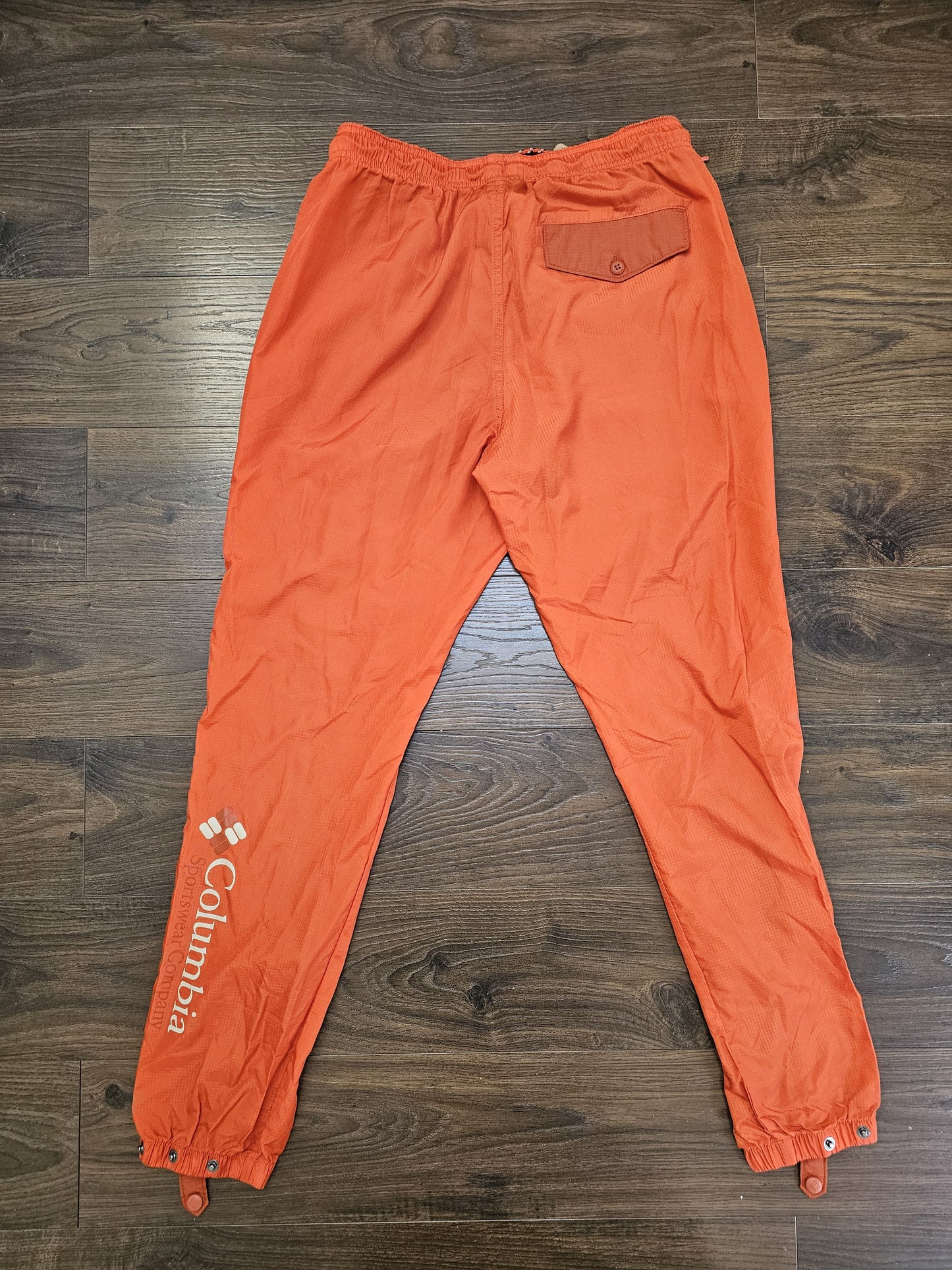 Mens Columbia 1/2 Zip Windbreaker Pullover Jacket & Wind Pants Orange- M/Medium/30